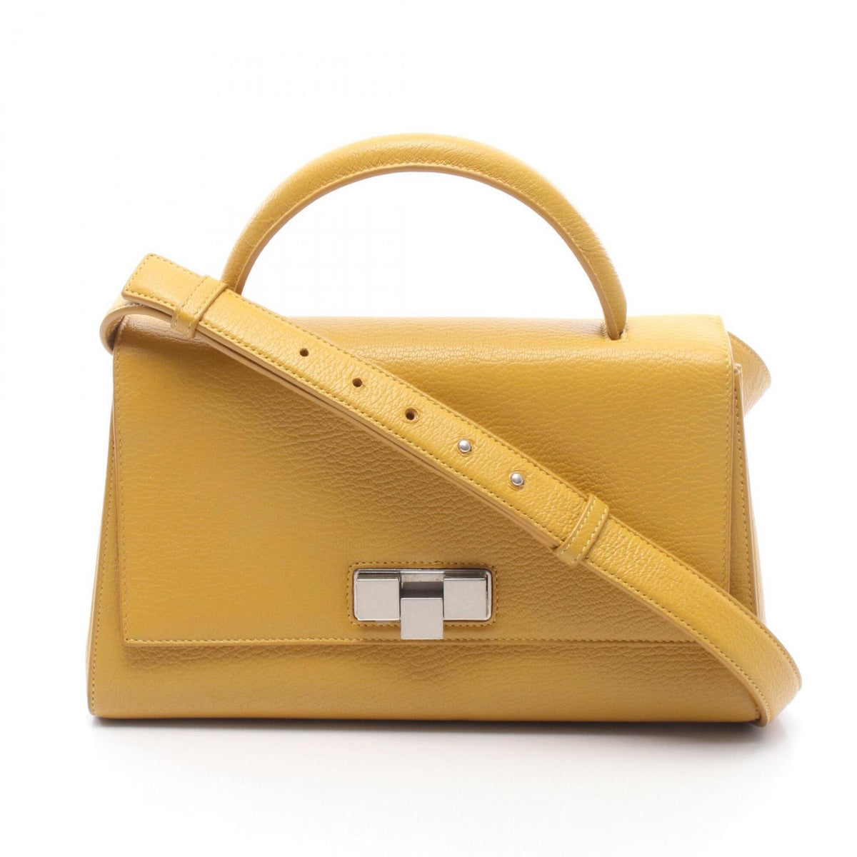 Bottega Veneta Yellow Leather Handbag Shoulder Bag (Pre-Owned)