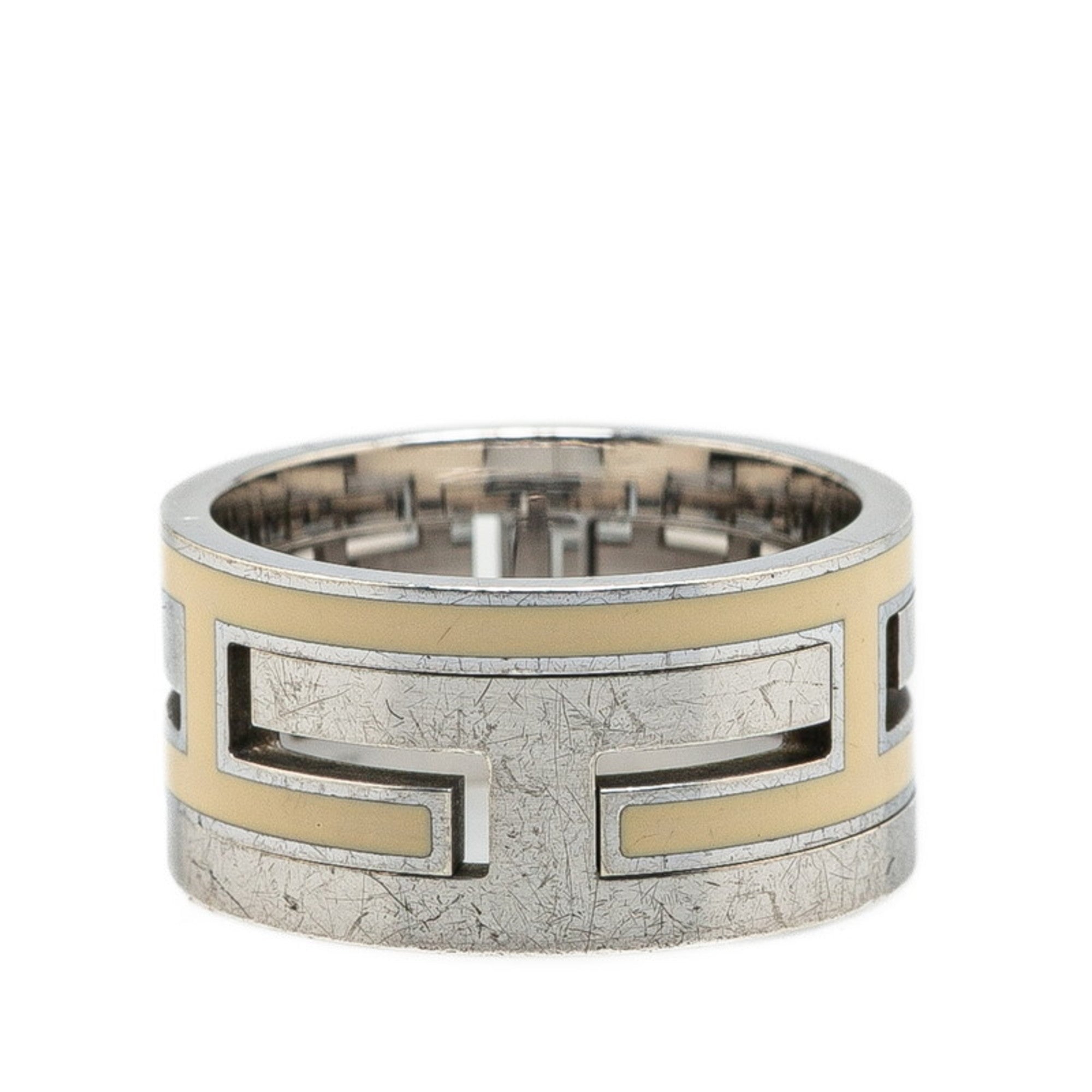 Hermes Silver Silver 925 Band Ring (Pre-Owned)