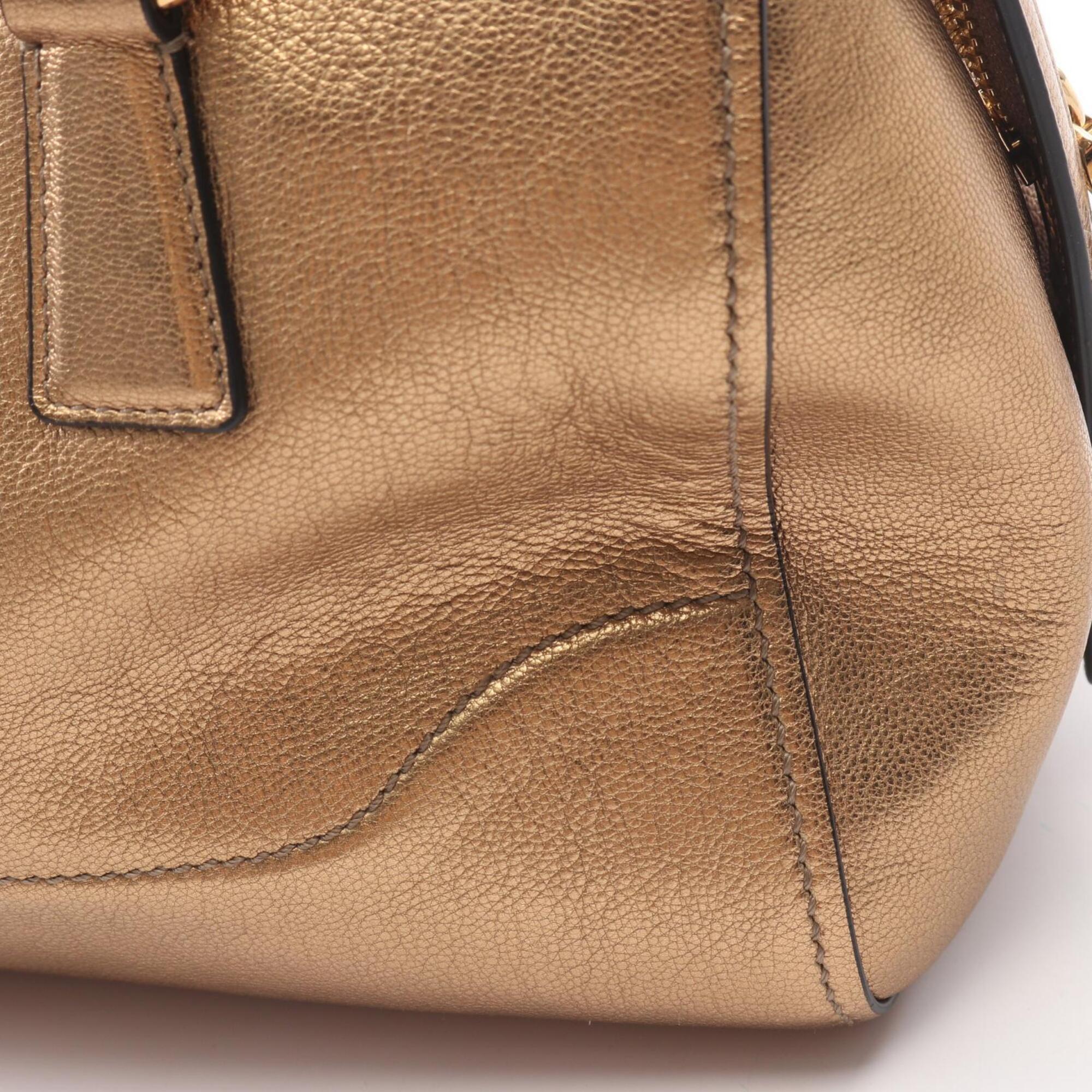 Salvatore Ferragamo Gold Leather Handbag (Pre-Owned)