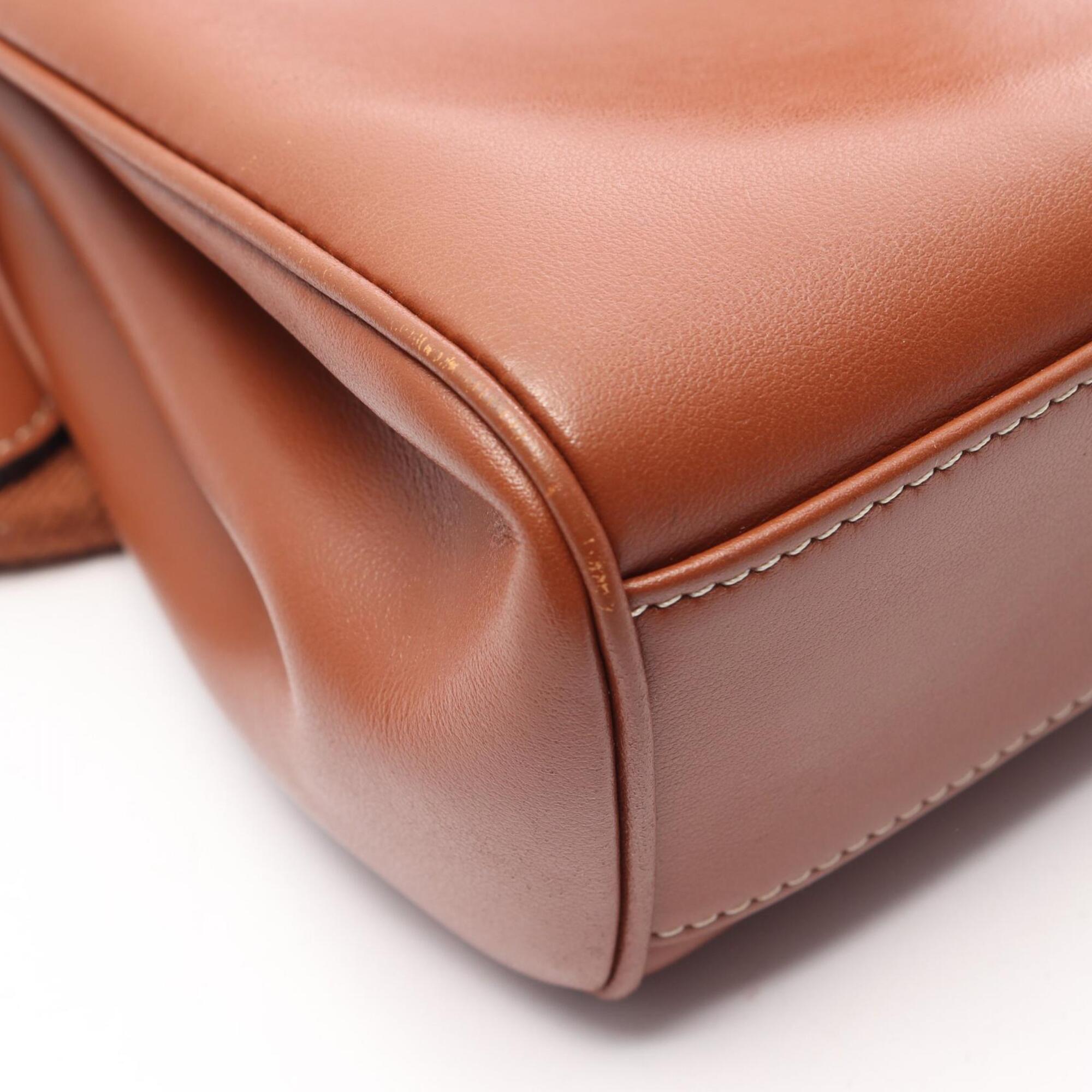 Celine Brown Leather Handbag Shoulder Bag (Pre-Owned)