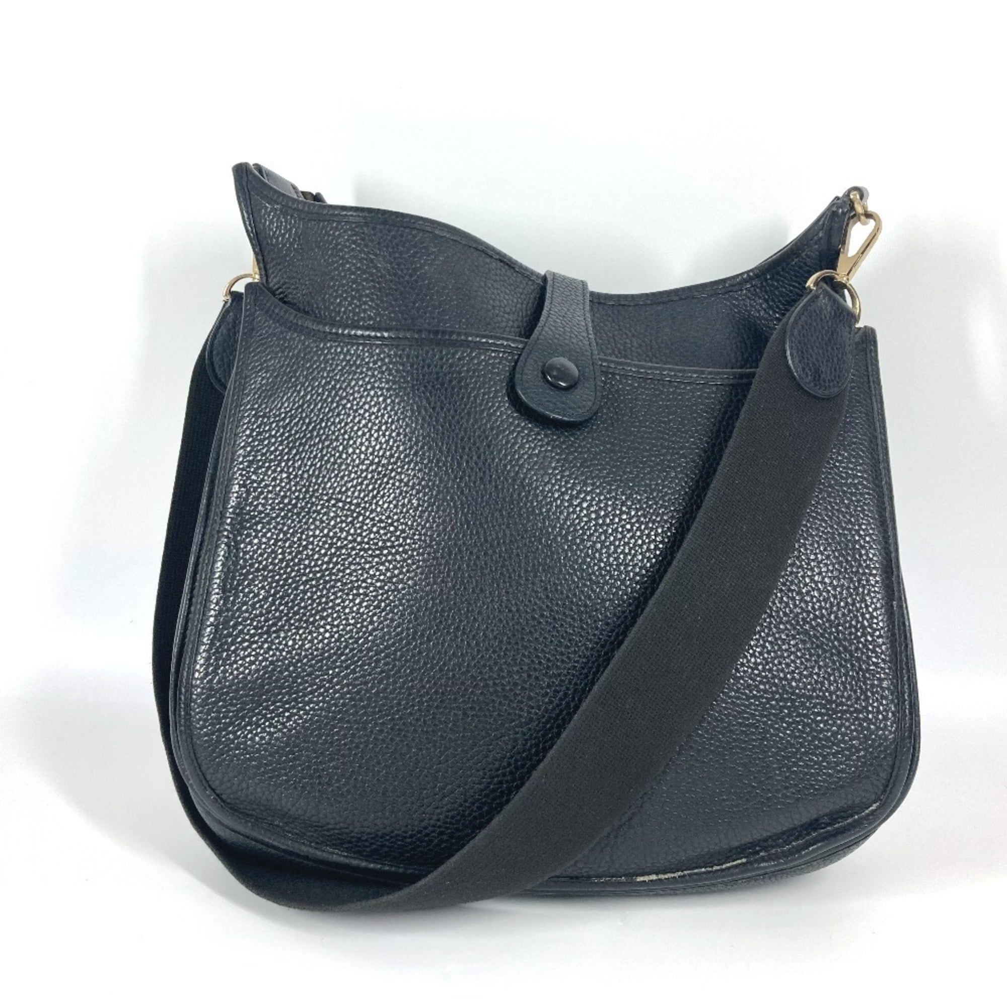 Hermes Black Taurillon Clemence Leather Shoulder Bag (Pre-Owned)