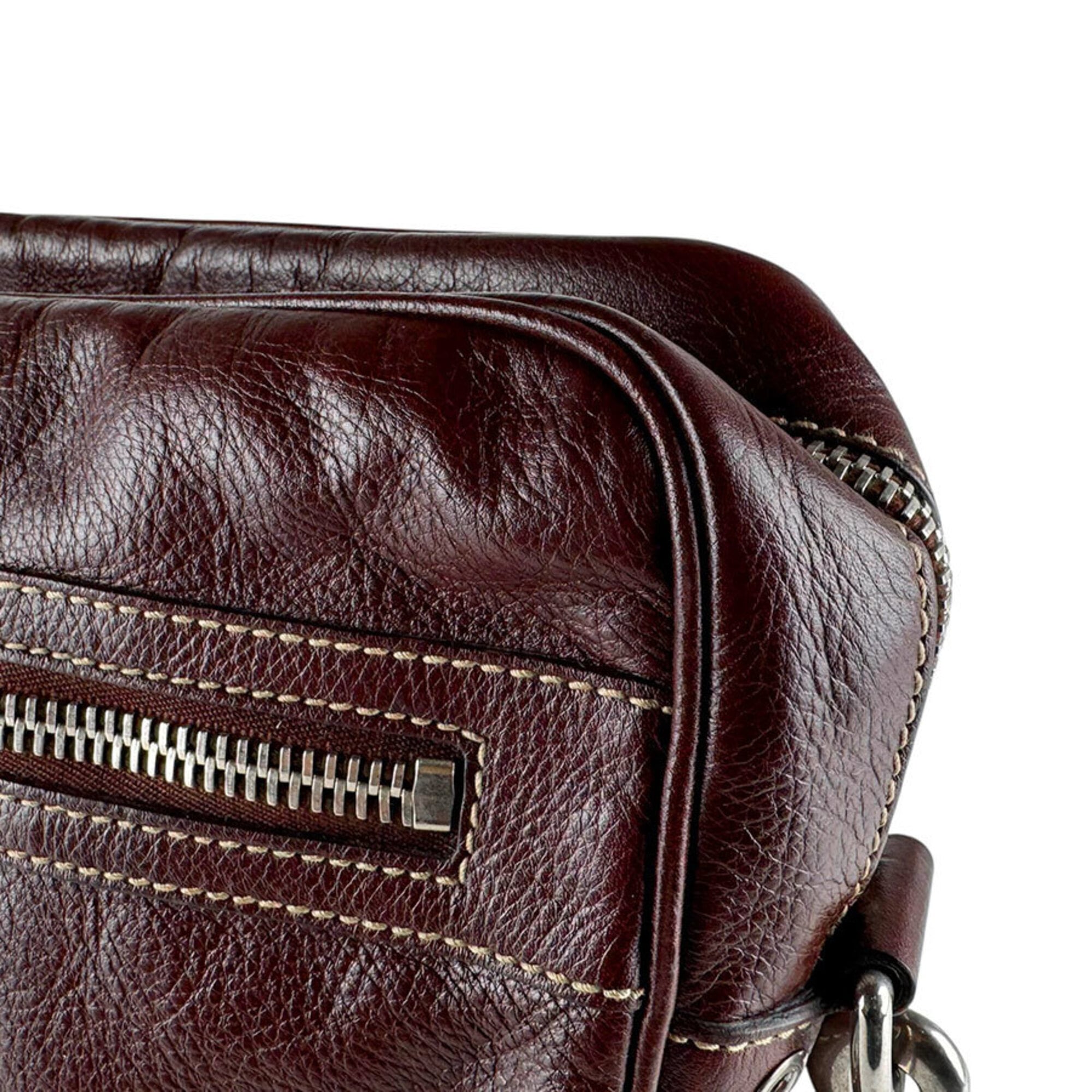 Gucci Brown Leather Shoulder Bag (Pre-Owned)