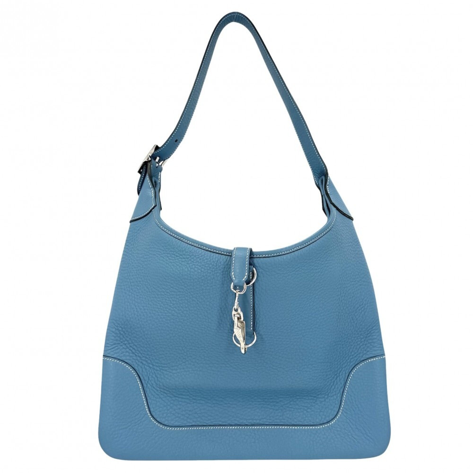 Hermes Blue Leather Shoulder Bag (Pre-Owned)