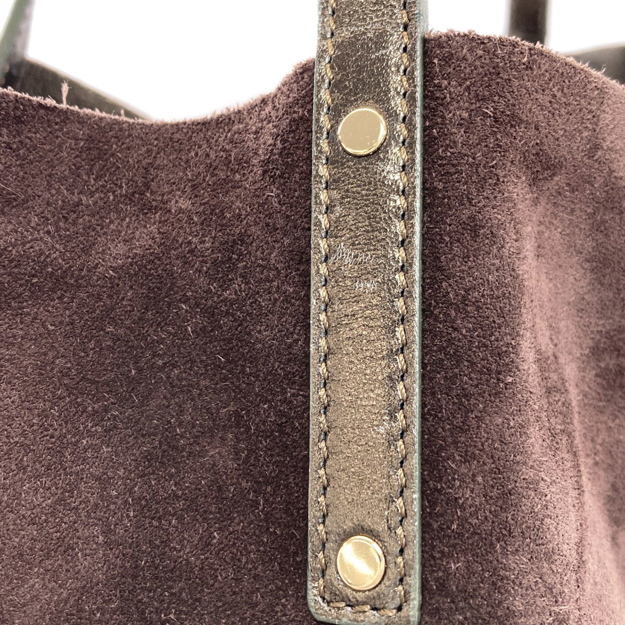 Tiffany Bronze Leather Pouch Tote Bag (Pre-Owned)