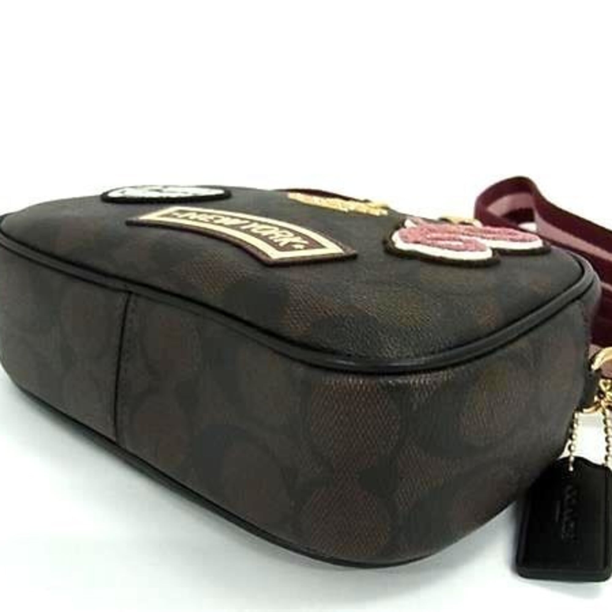 Coach Black Brown Pvc Leather Pochette Shoulder Bag (Pre-Owned)
