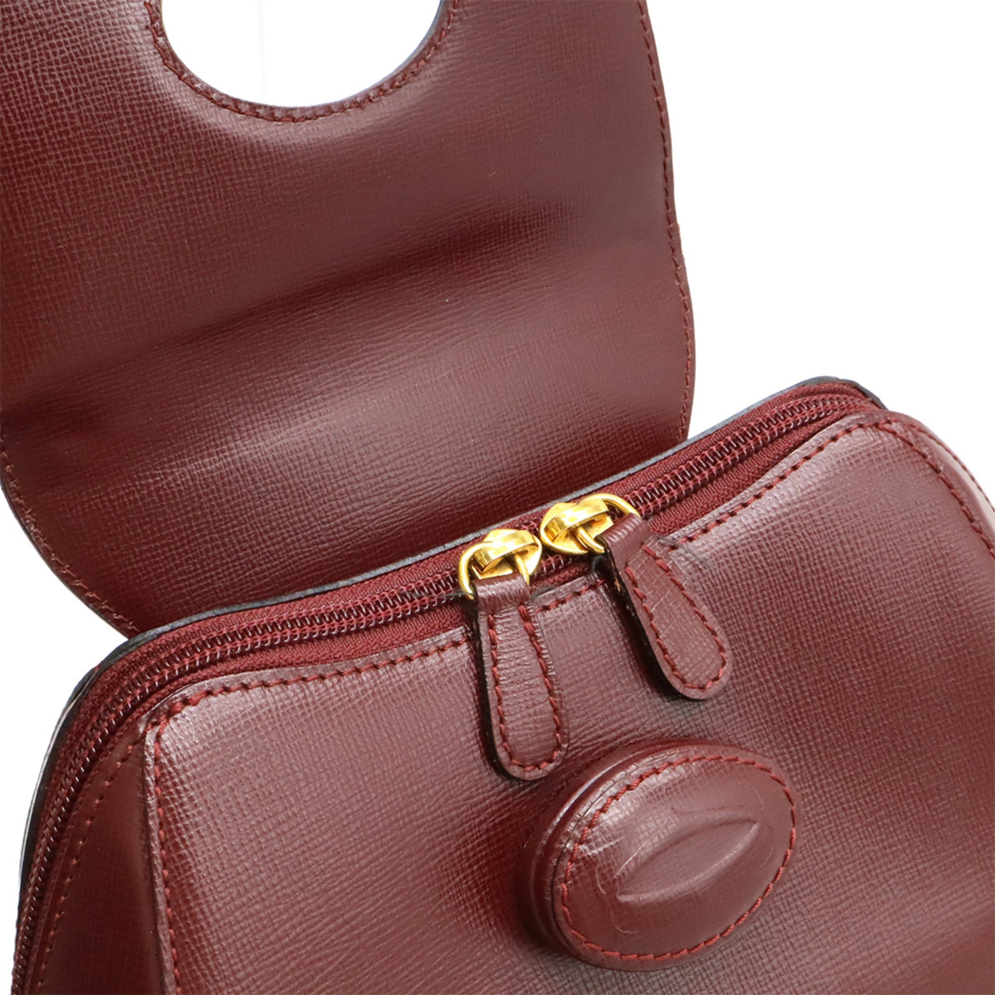 Cartier Bordeaux Leather Backpack (Pre-Owned)