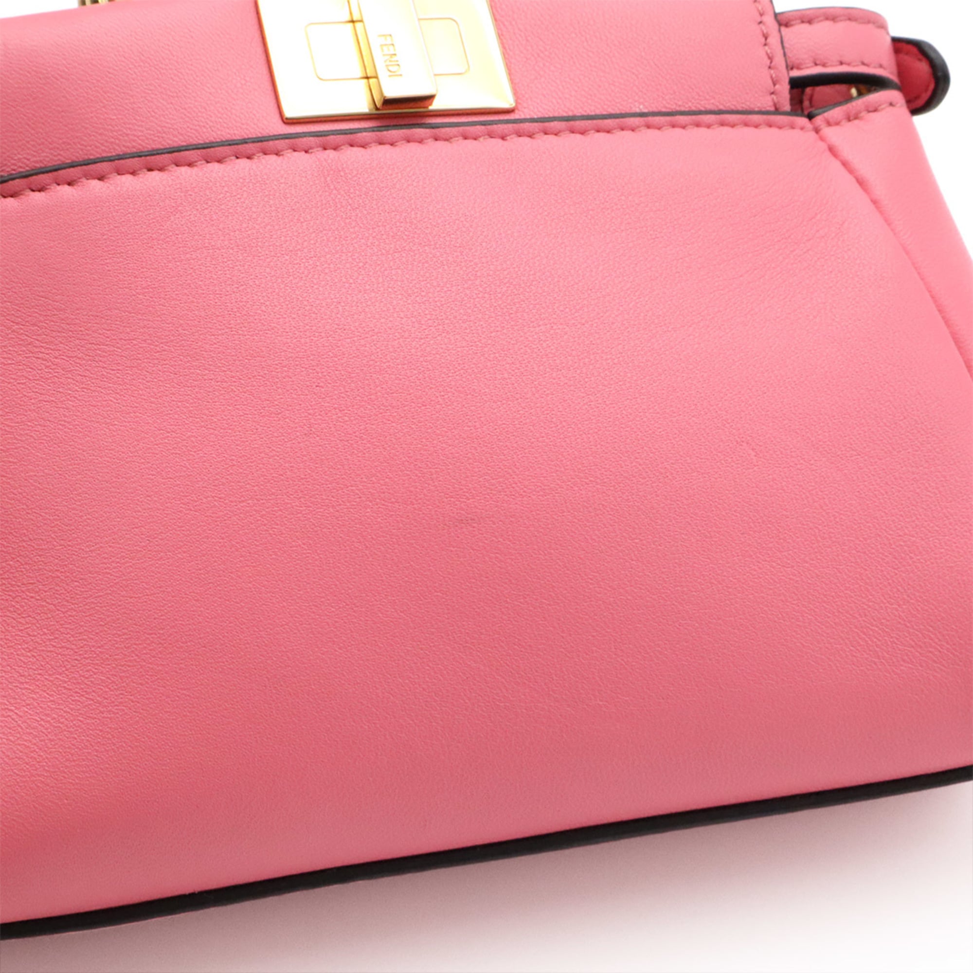 Fendi Pink Leather Handbag Shoulder Bag (Pre-Owned)