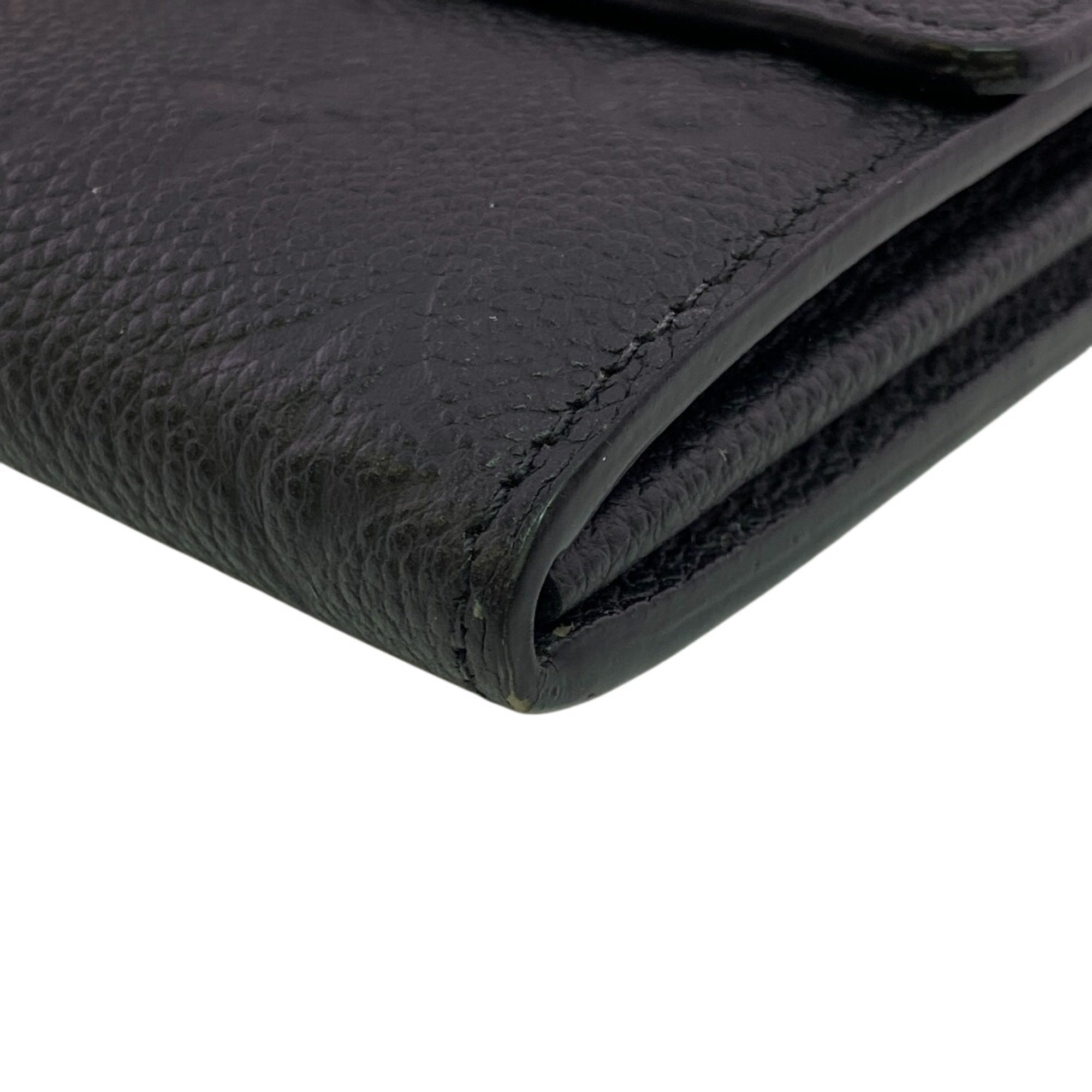 Louis Vuitton Noir Leather Long Wallet (Bi-Fold) (Pre-Owned)