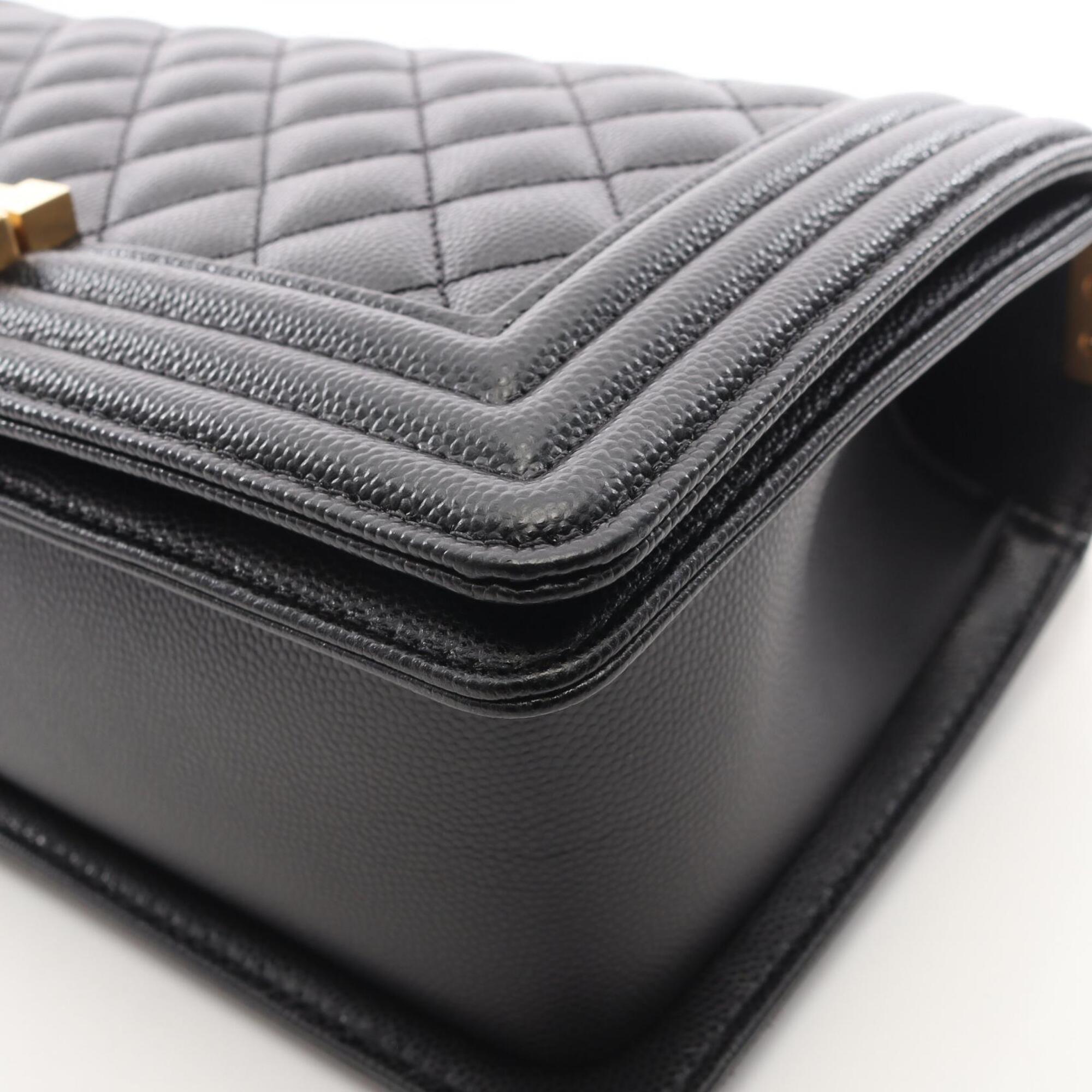 Chanel Black Grained Calfskin Handbag Shoulder Bag (Pre-Owned)