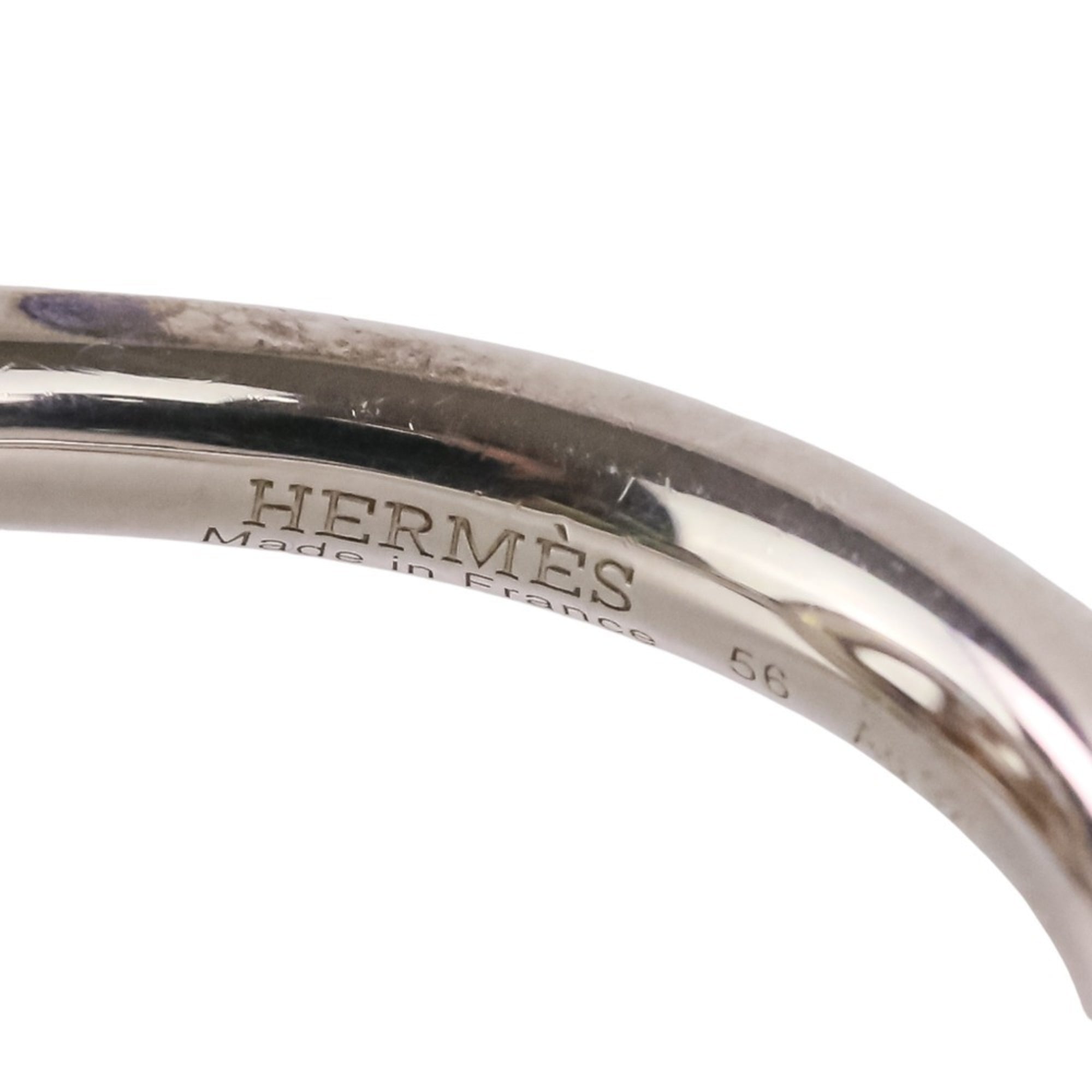 Hermes Silver Silver 925 Band Ring (Pre-Owned)