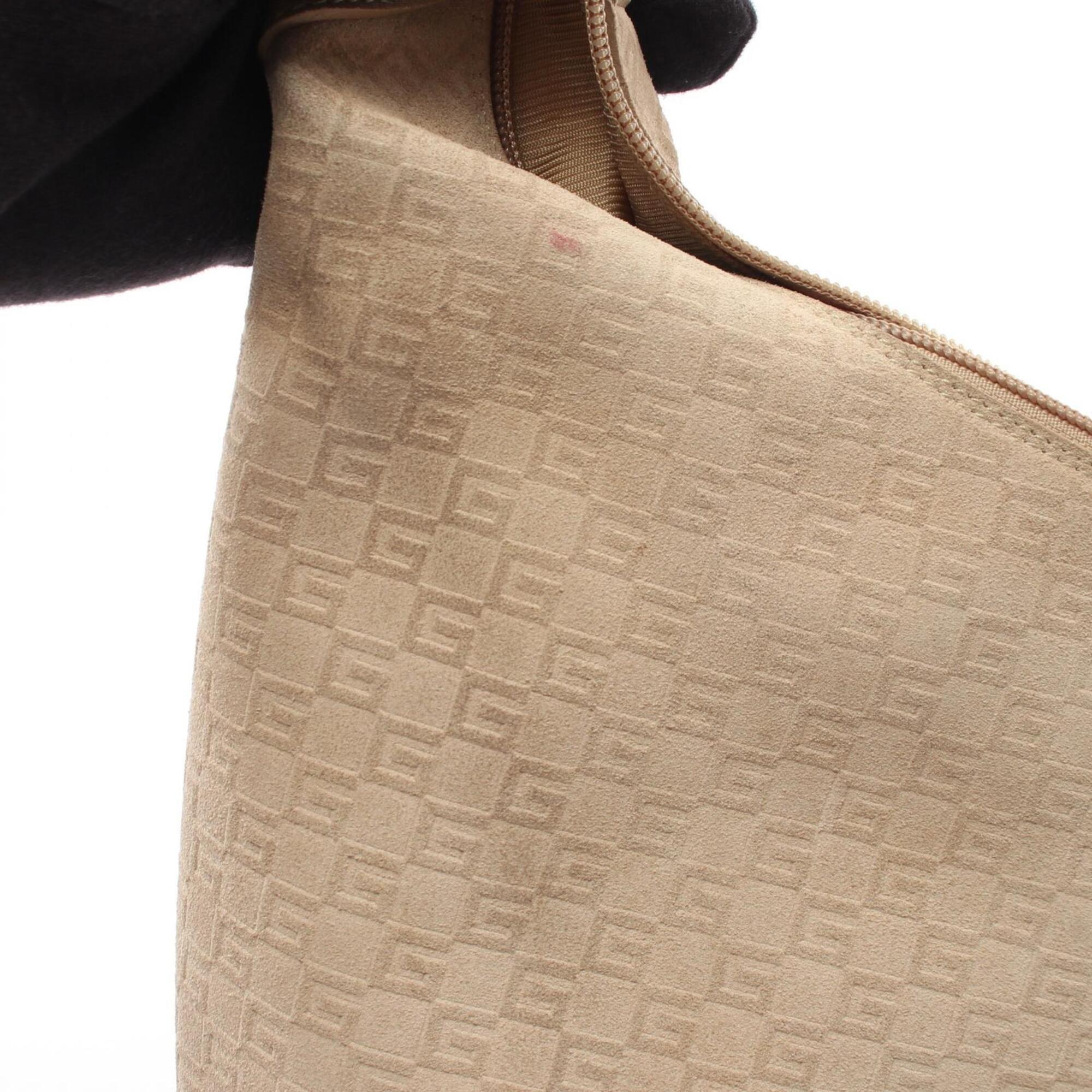 Gucci Beige Suede Leather Handbag Shoulder Bag (Pre-Owned)