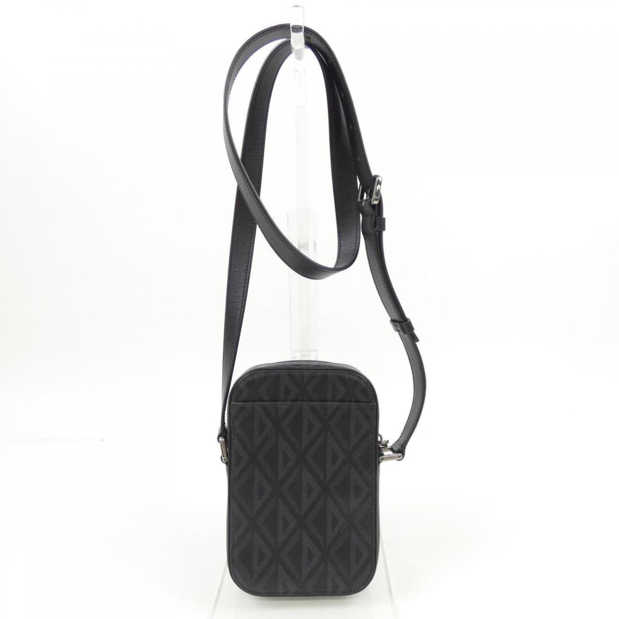 Christian Dior Black Gray Handbag Shoulder Bag (Pre-Owned)