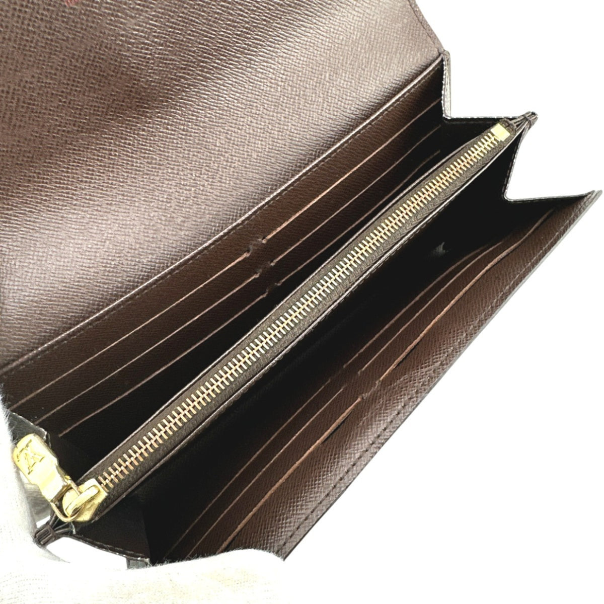 Louis Vuitton Brown Damier Canvas Long Wallet (Tri-Fold) (Pre-Owned)