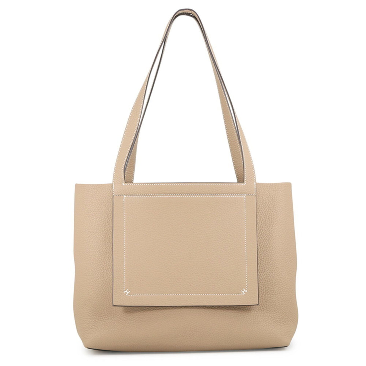 Hermes Beige Taurillon Clemence Leather Tote Bag (Pre-Owned)
