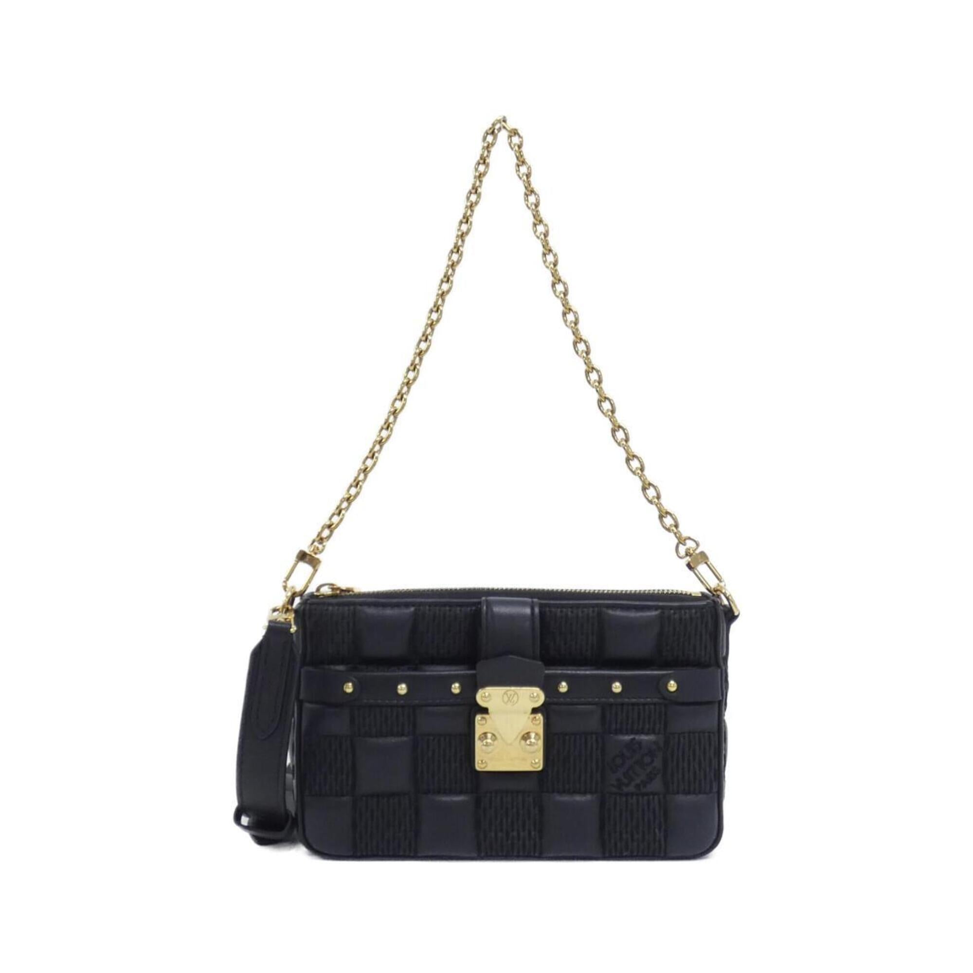 Louis Vuitton Black Leather Pochette Shoulder Bag (Pre-Owned)