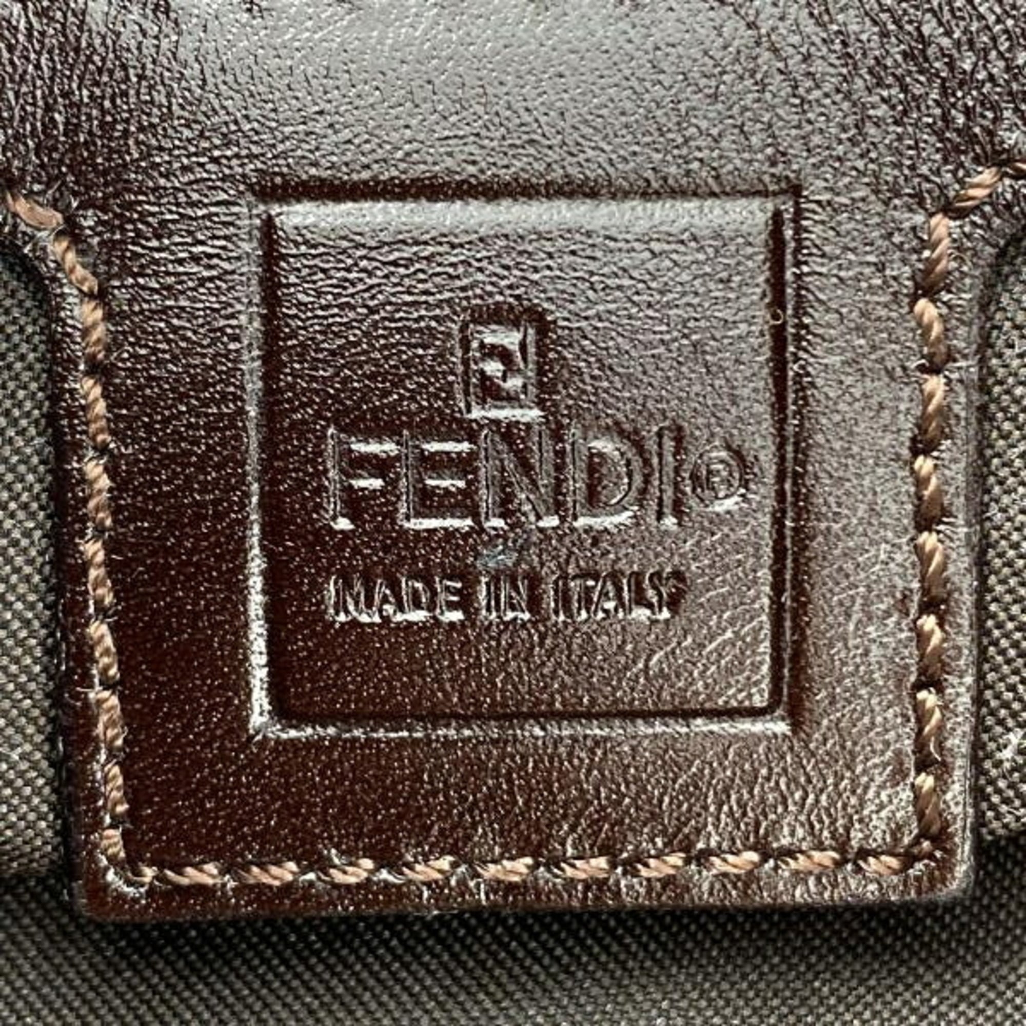 Fendi Zucca Brown Zucca Shoulder Bag (Pre-Owned)