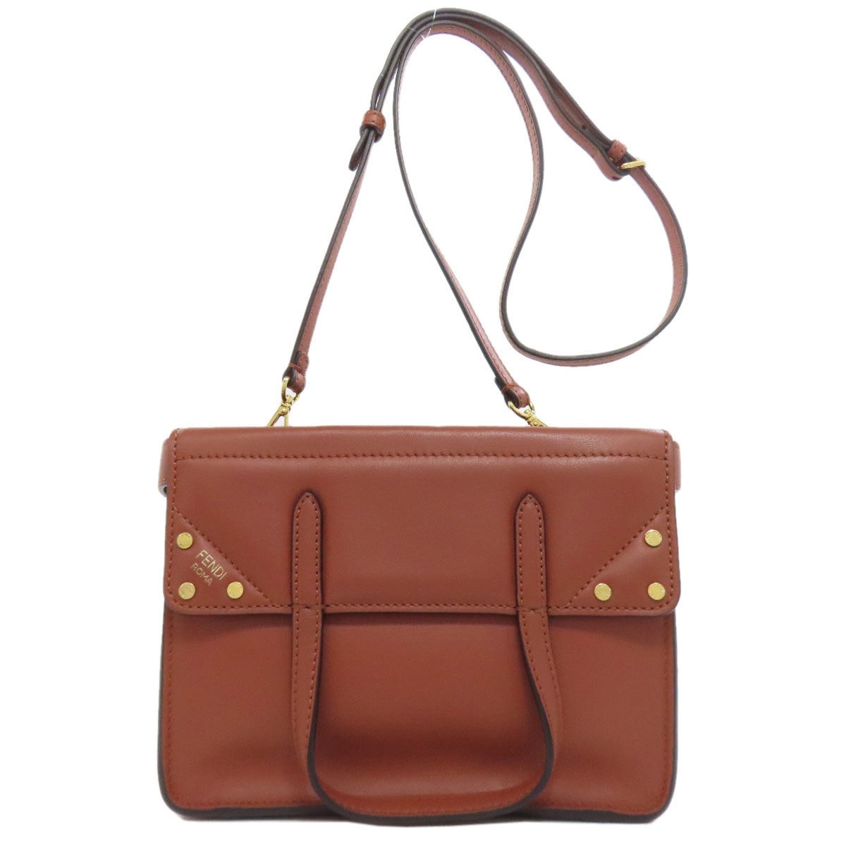 Fendi Brown Leather Shoulder Bag (Pre-Owned)