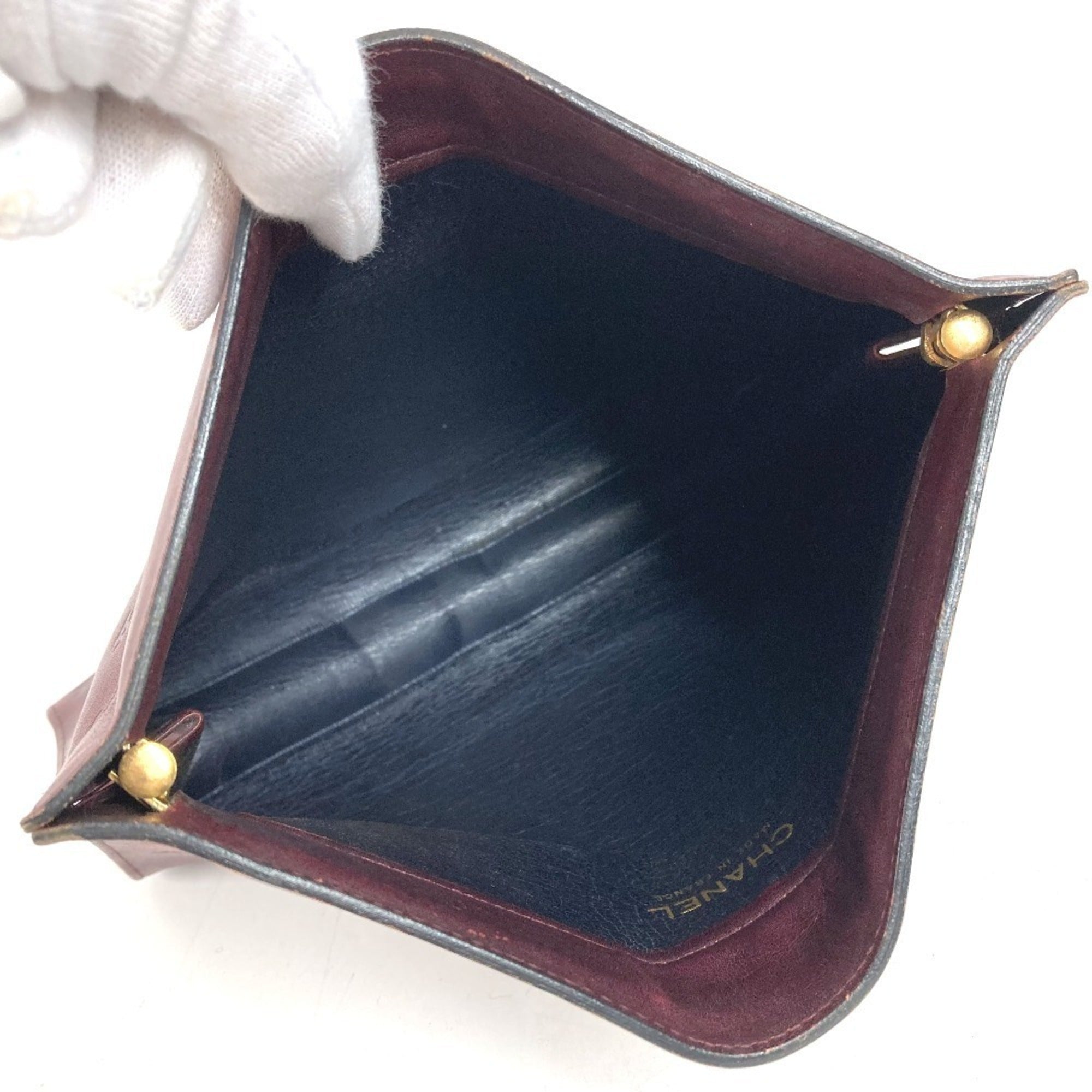 Chanel Wine Leather Clutch Bag Handbag Pouch (Pre-Owned)