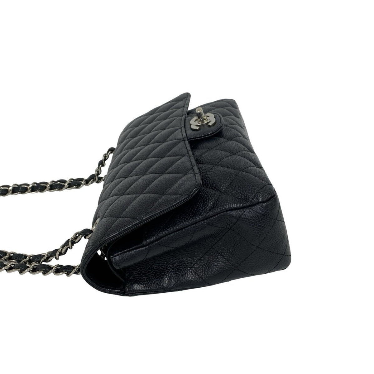 Chanel Black Grained Calfskin Shoulder Bag (Pre-Owned)