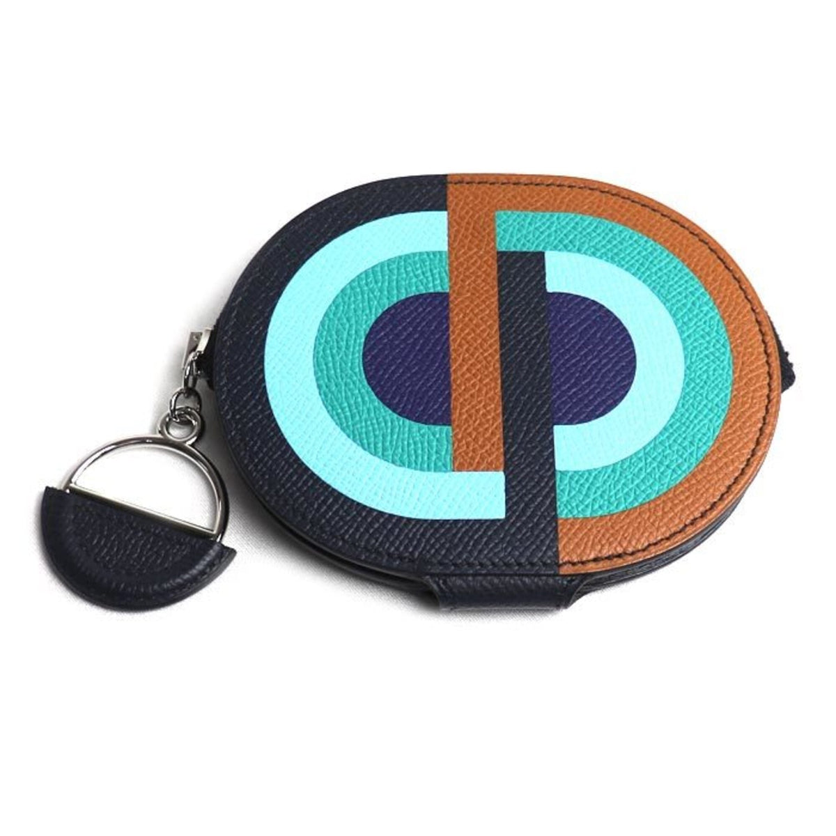 Hermes Blue Indigo Multi-Color Epsom Leather Coin Purse/Coin Case (Pre-Owned)