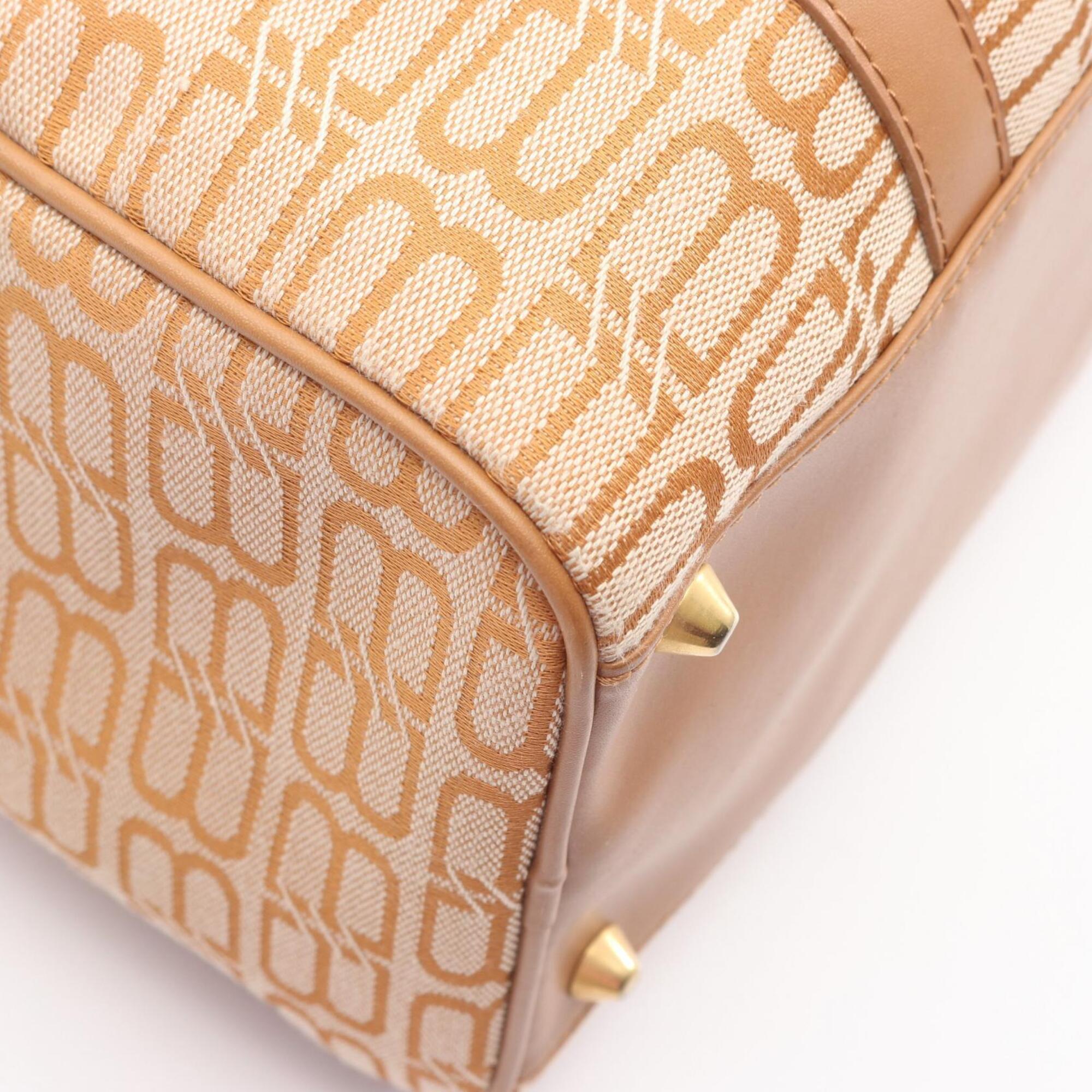 Balenciaga Beige Brown Canvas Leather Handbag (Pre-Owned)