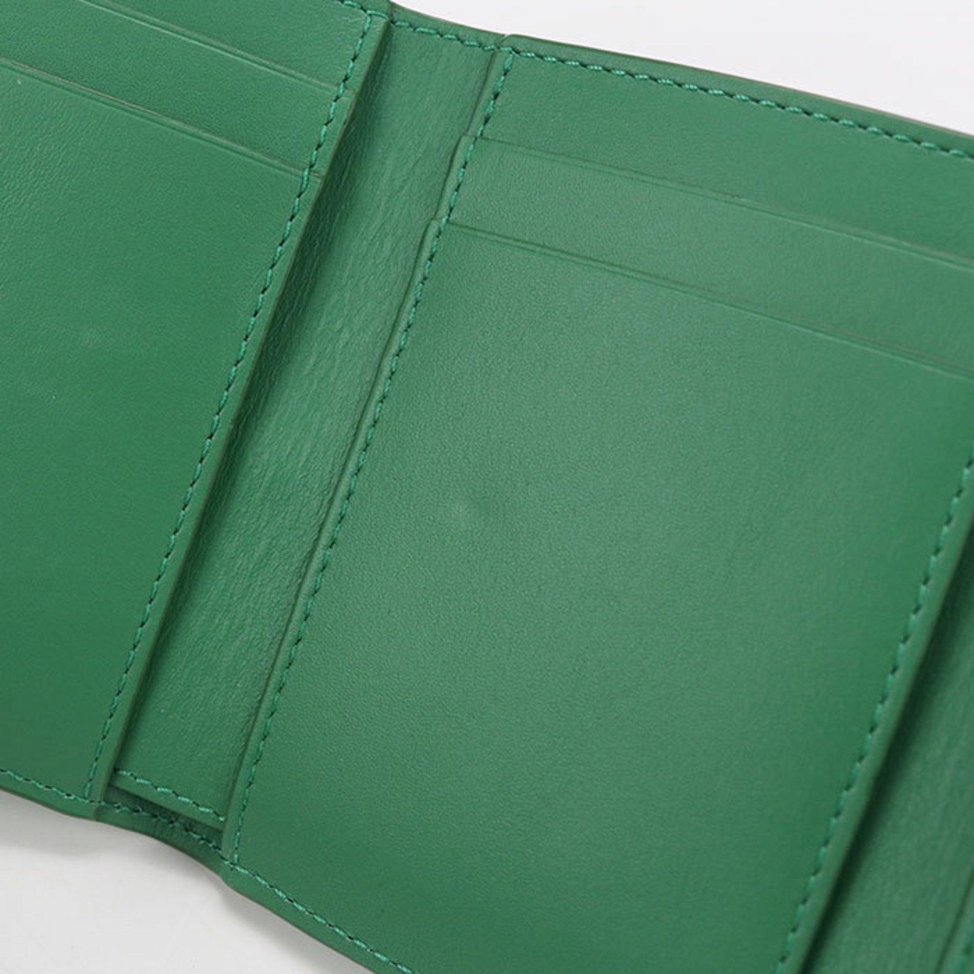 Loewe Green Leather Wallet (Tri-Fold) (Pre-Owned)