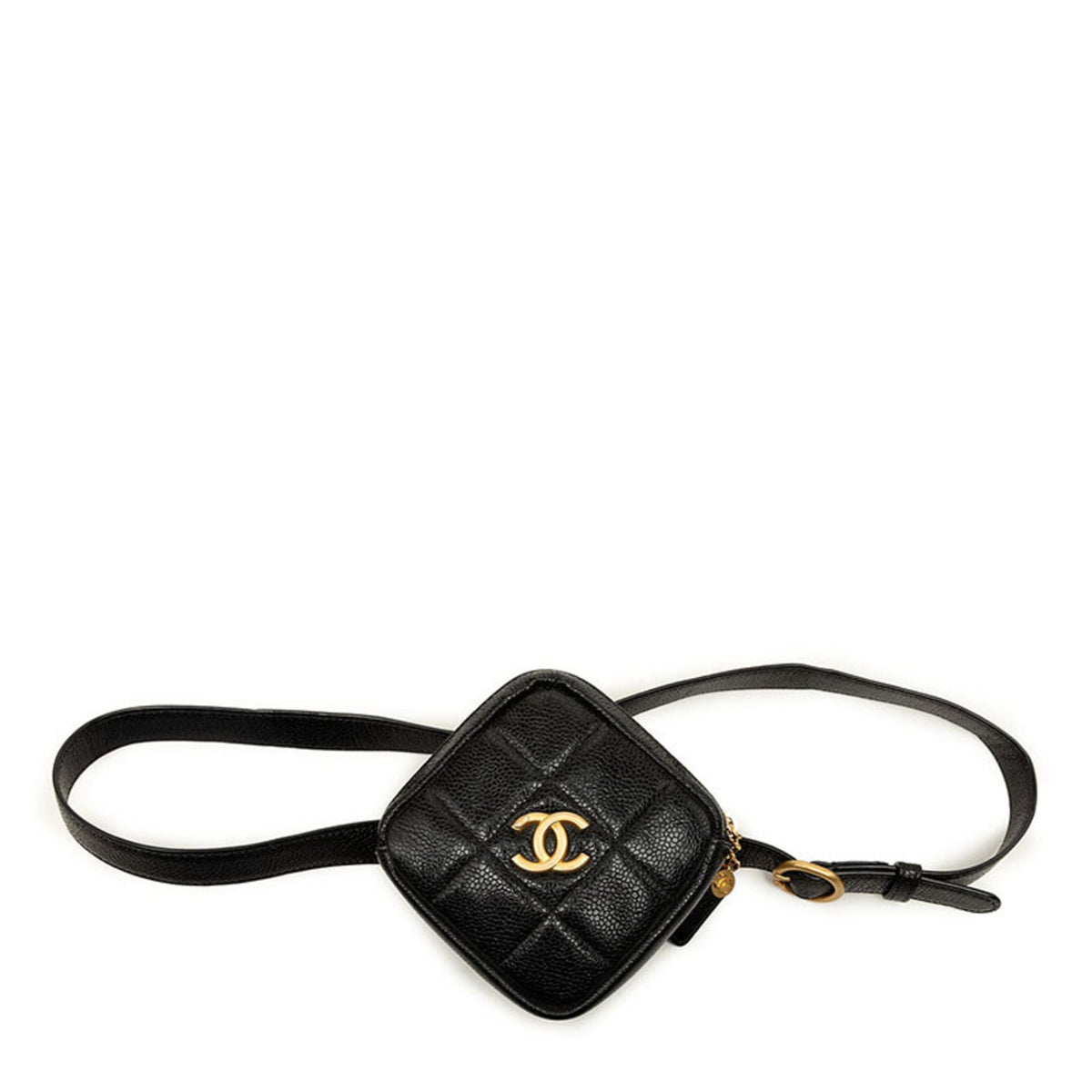 Chanel Black Grained Calfskin Fanny Pack (Pre-Owned)