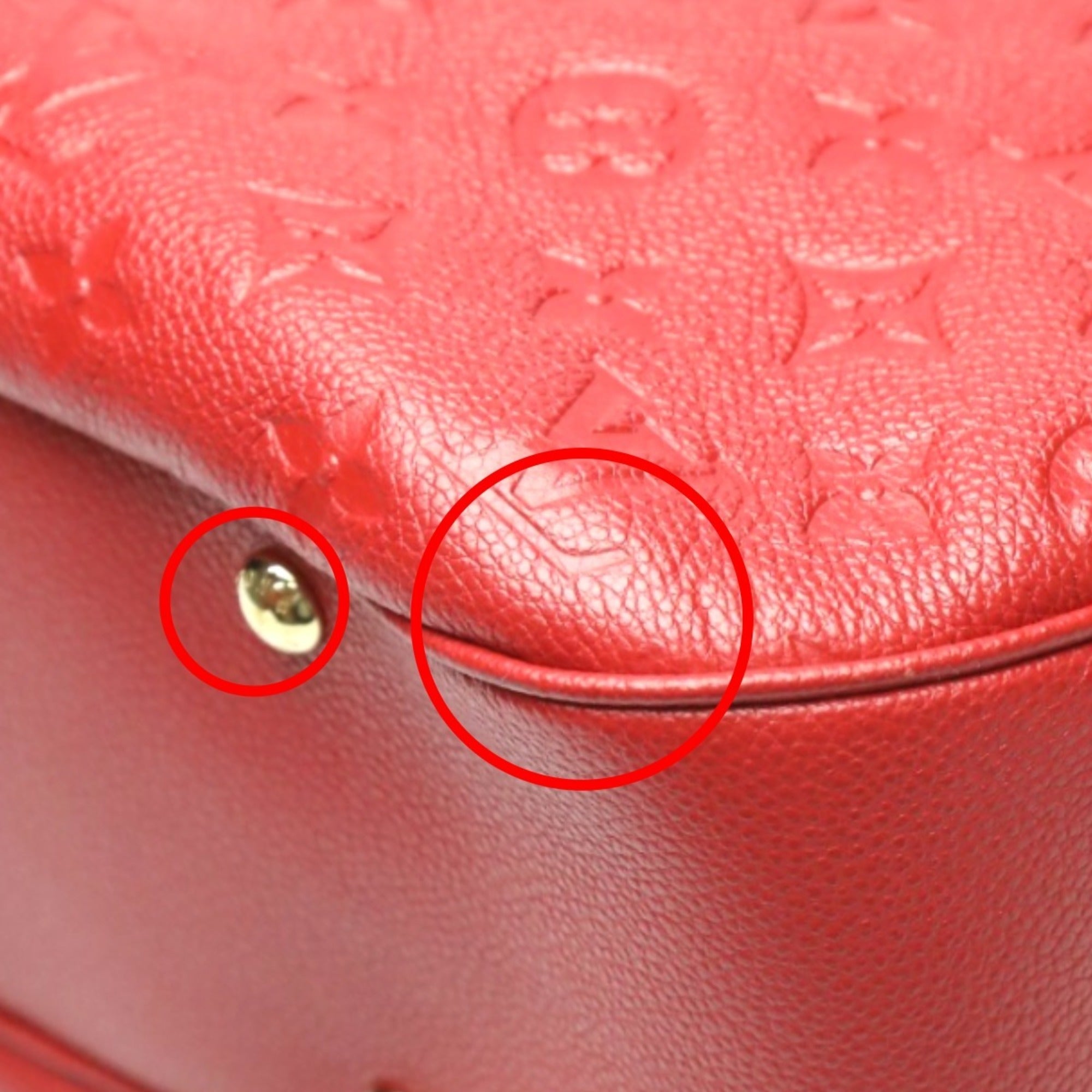 Louis Vuitton Red Color Monogram Empreinte Handbag (Pre-Owned)