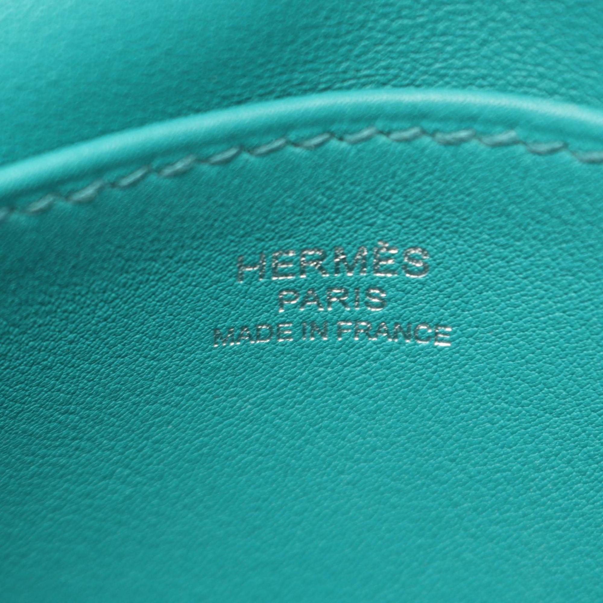 Hermes Alezan Blue Paon Green Swift Leather Handbag (Pre-Owned)