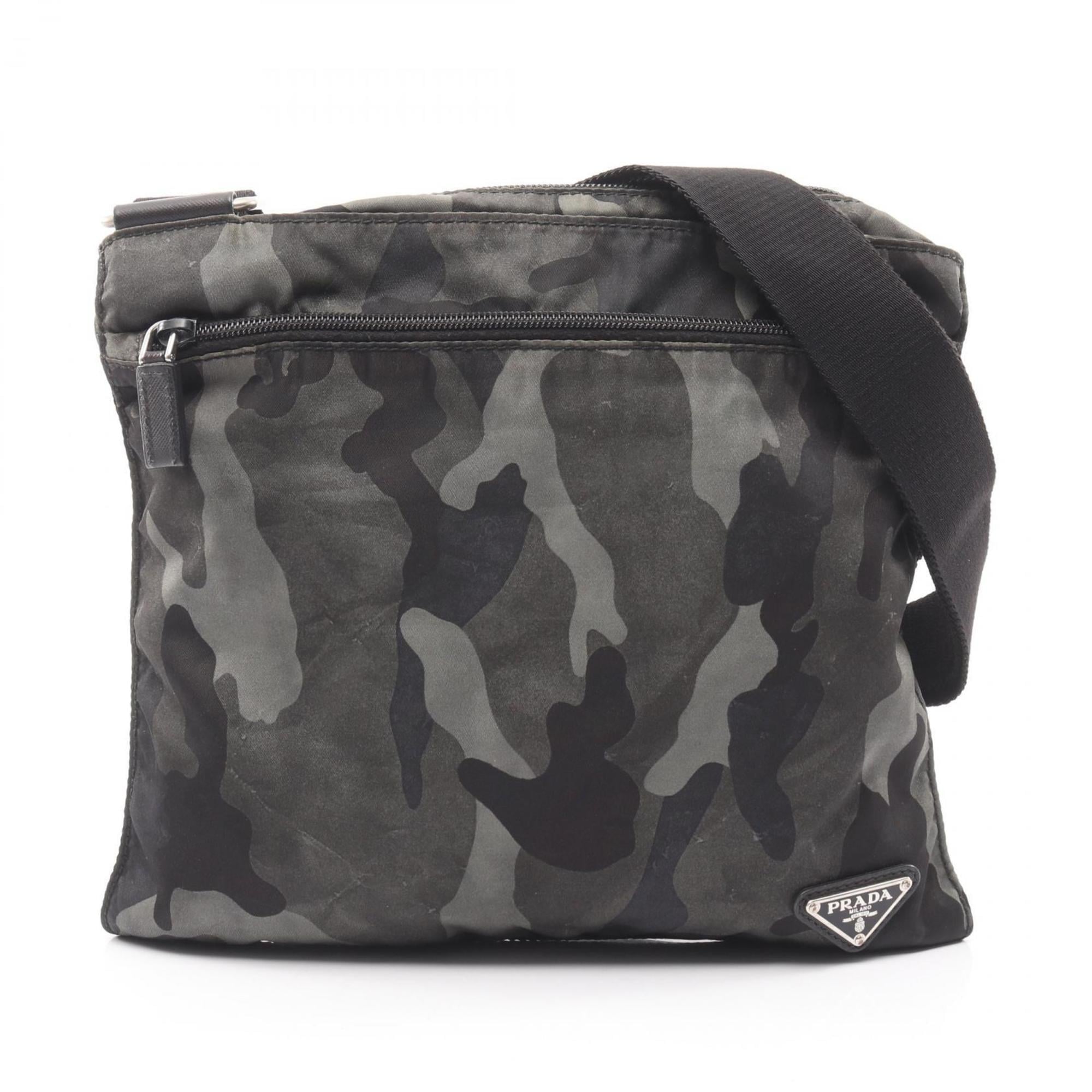 Prada Green Multi-Color Nylon Shoulder Bag (Pre-Owned)