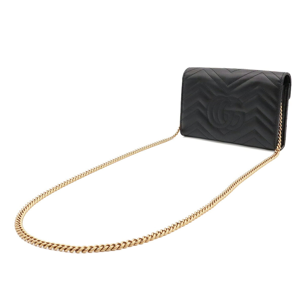 Gucci Black Quilting Leather Clutch Bag Shoulder Bag (Pre-Owned)