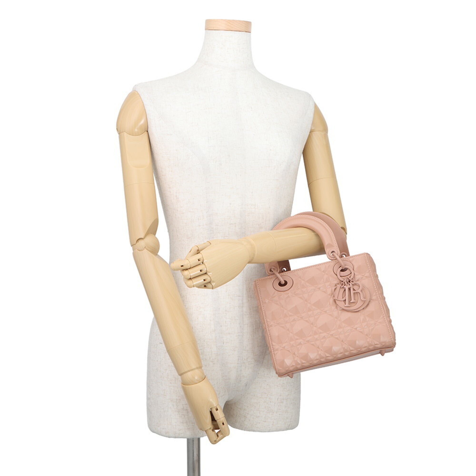 Christian Dior Lady Dior Pink Leather Handbag Shoulder Bag (Pre-Owned)