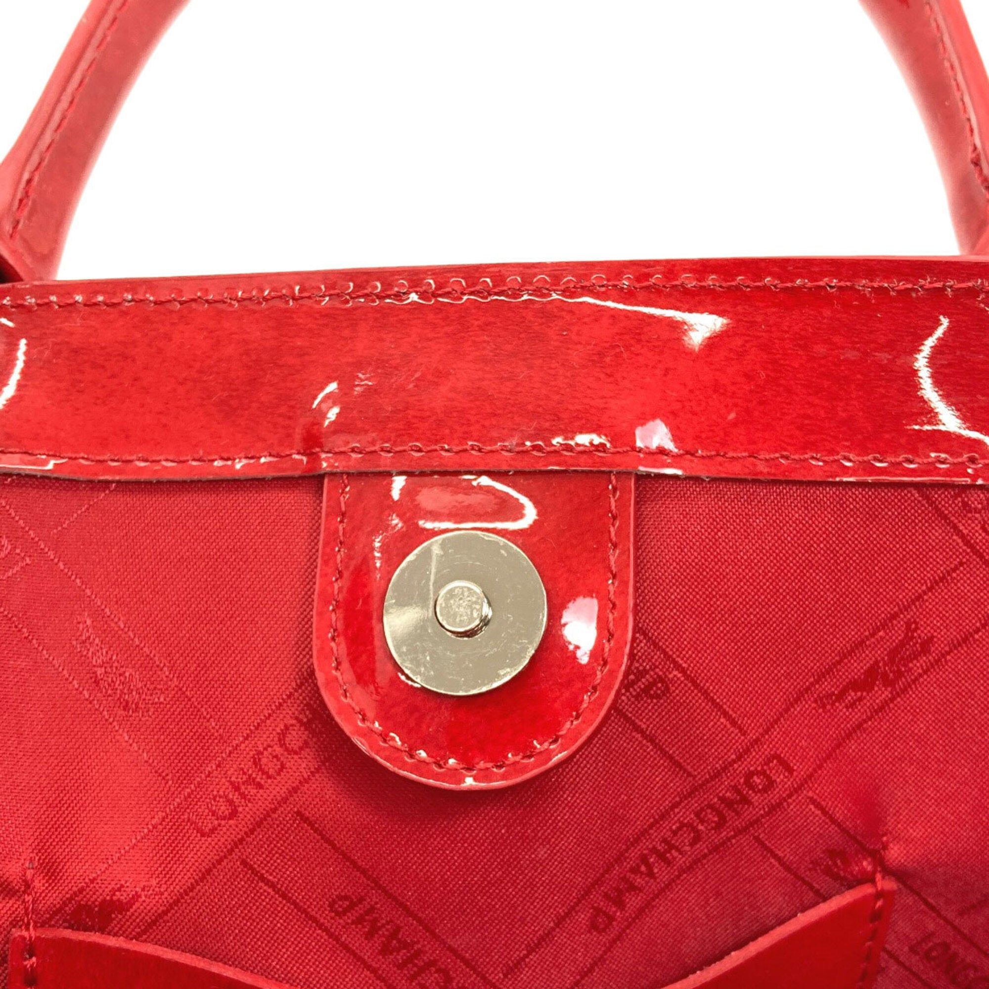 Longchamp Red Color Leather Handbag (Pre-Owned)