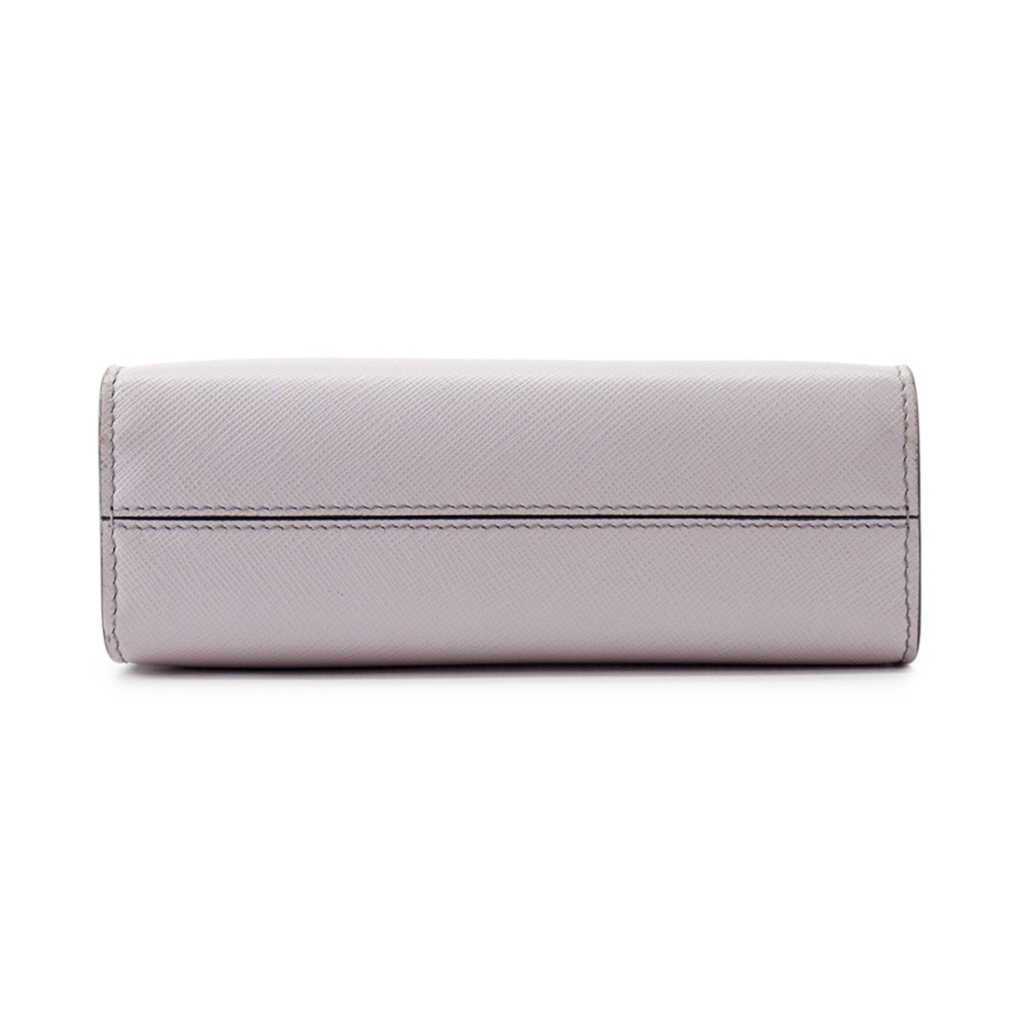 Prada Purple Leather Handbag Shoulder Bag (Pre-Owned)
