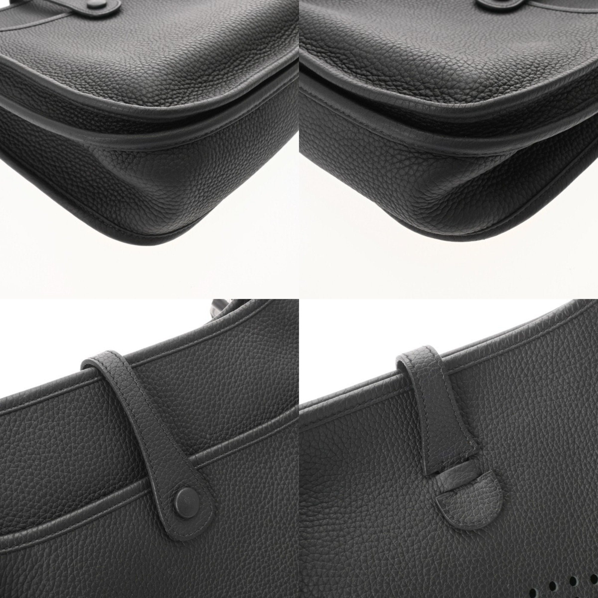 Hermes Black Taurillon Clemence Leather Shoulder Bag (Pre-Owned)