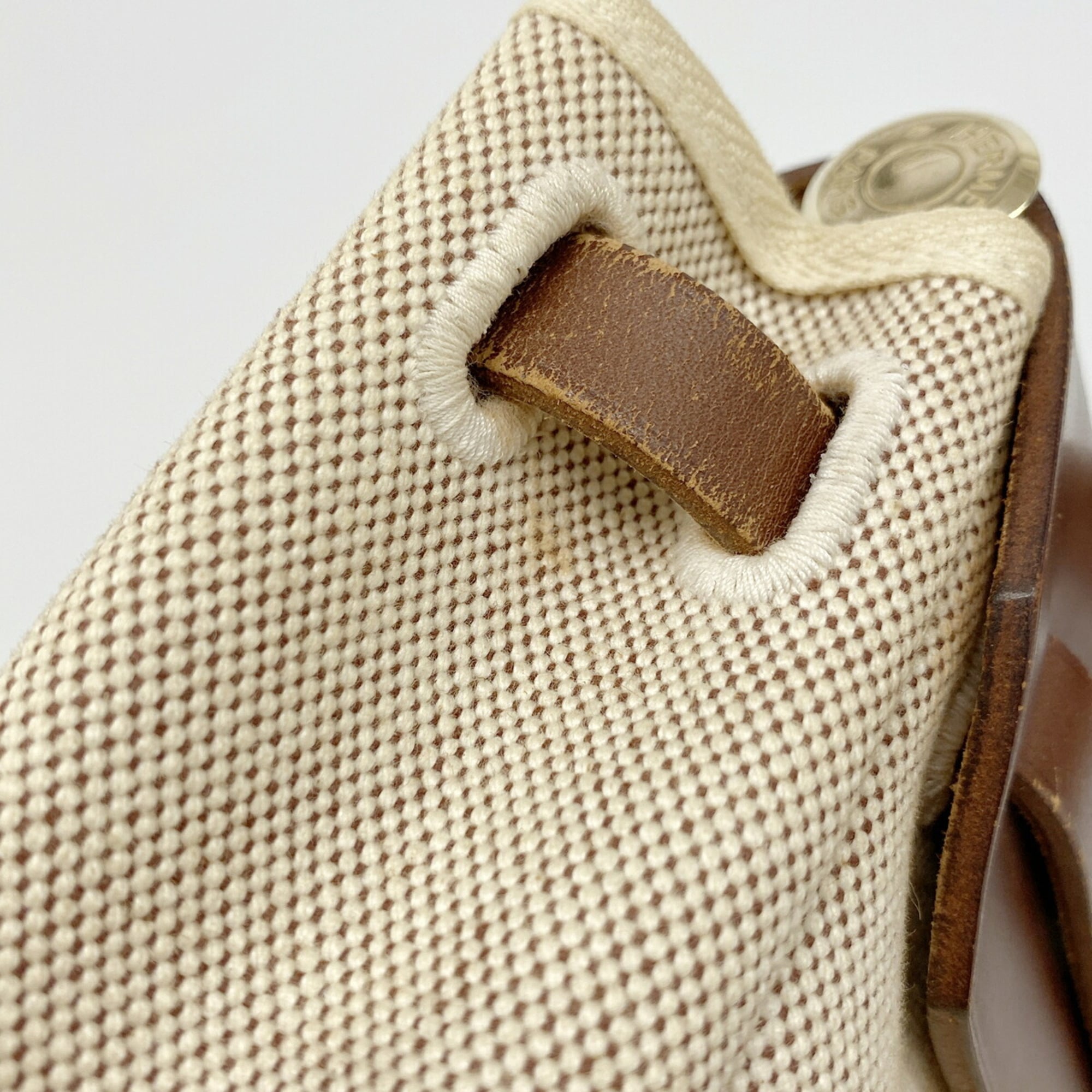 Hermes Brown Toile H Handbag (Pre-Owned)