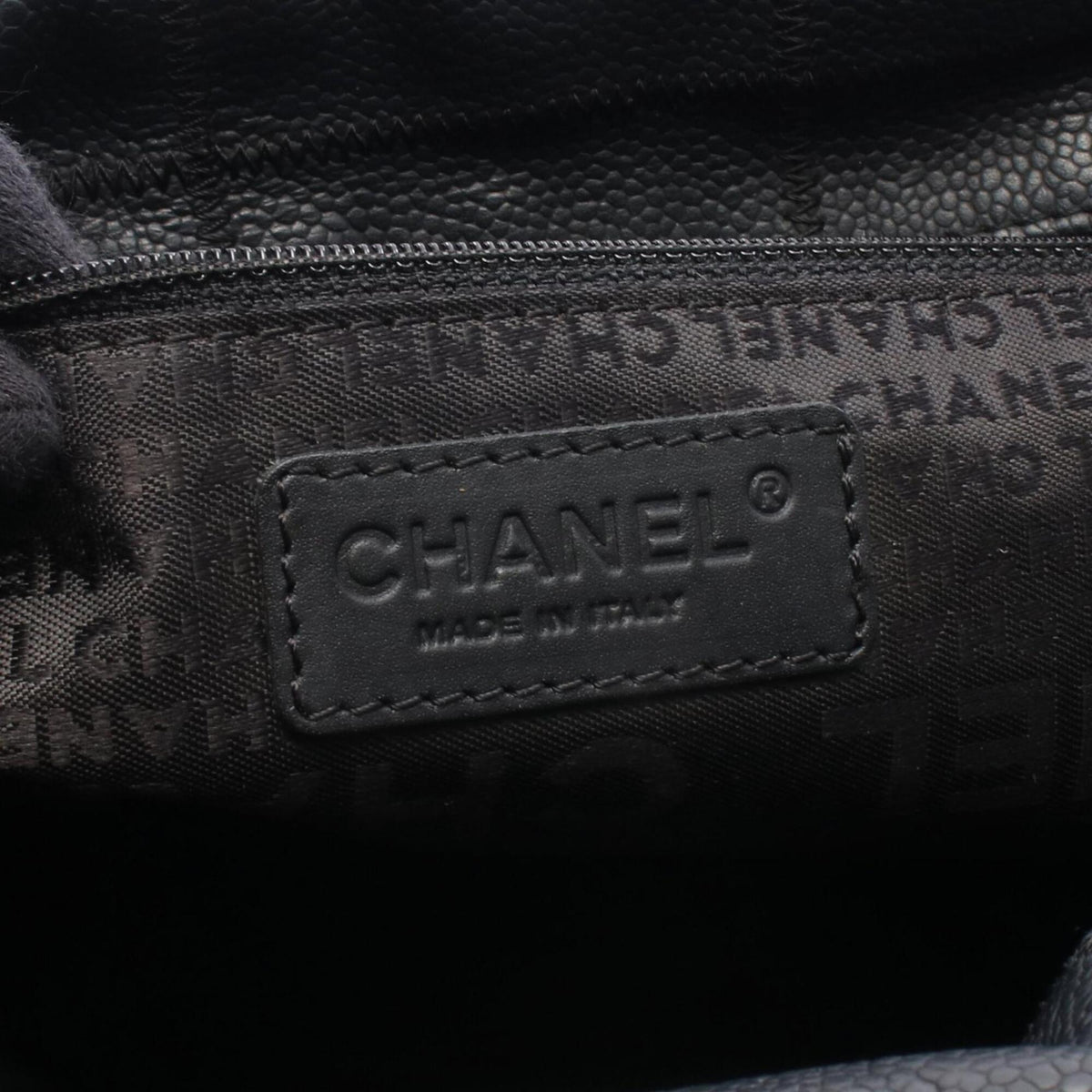 Chanel Black Grained Calfskin Boston Bag Handbag (Pre-Owned)