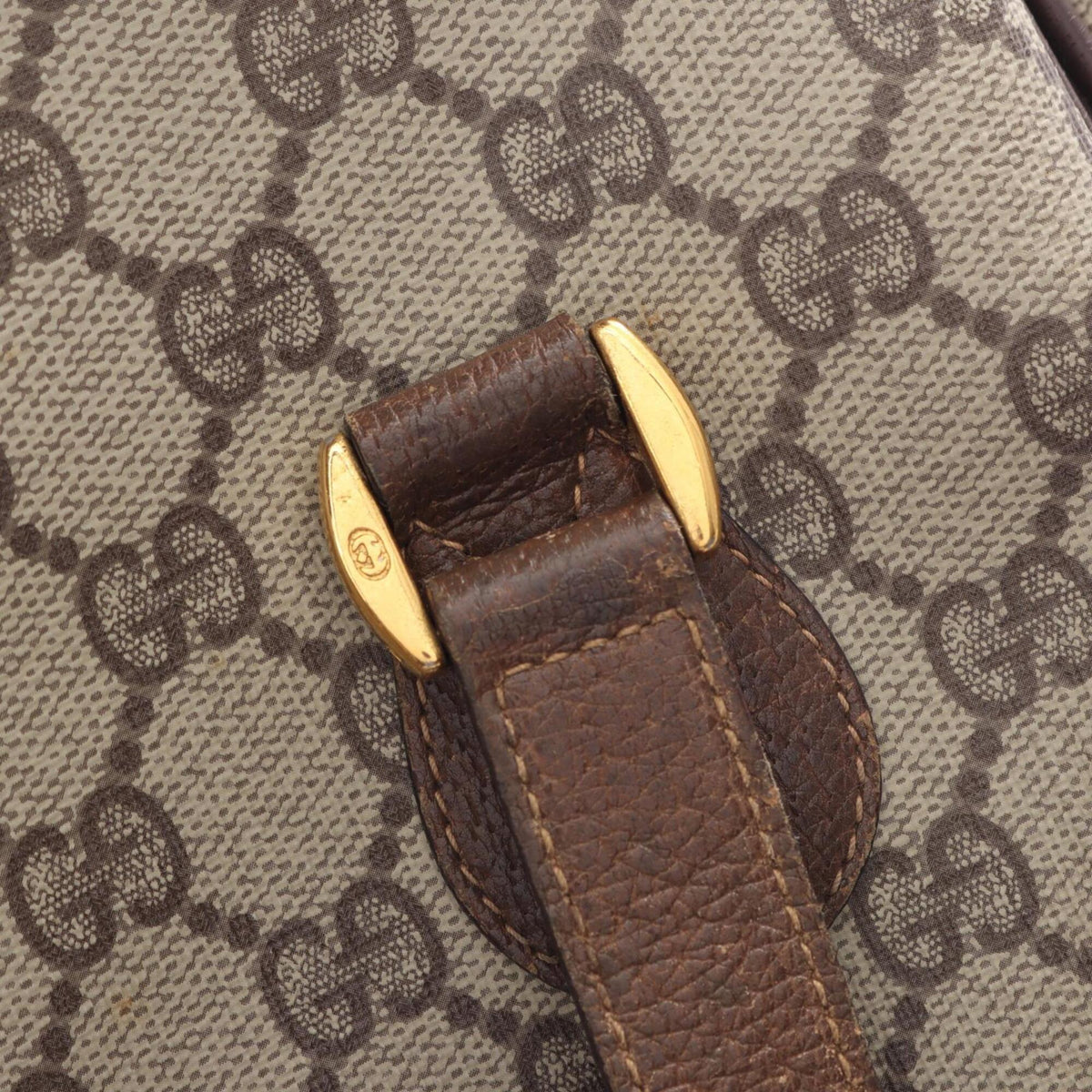 Gucci Beige Brown Gg Supreme Leather Handbag (Pre-Owned)