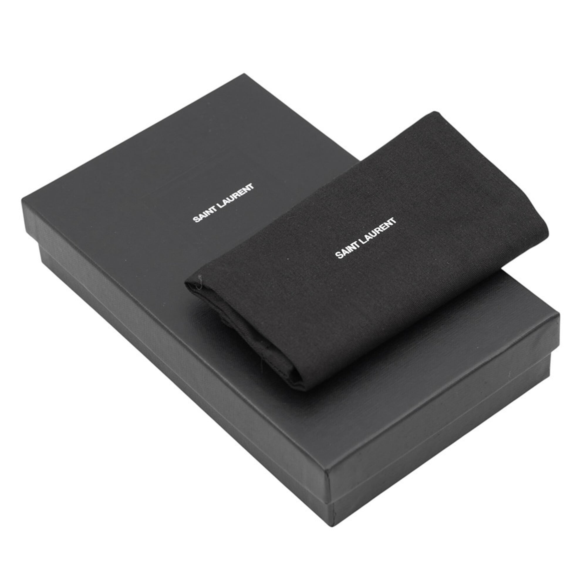 Yves Saint Laurent Black Leather Long Wallet (Bi-Fold) (Pre-Owned)