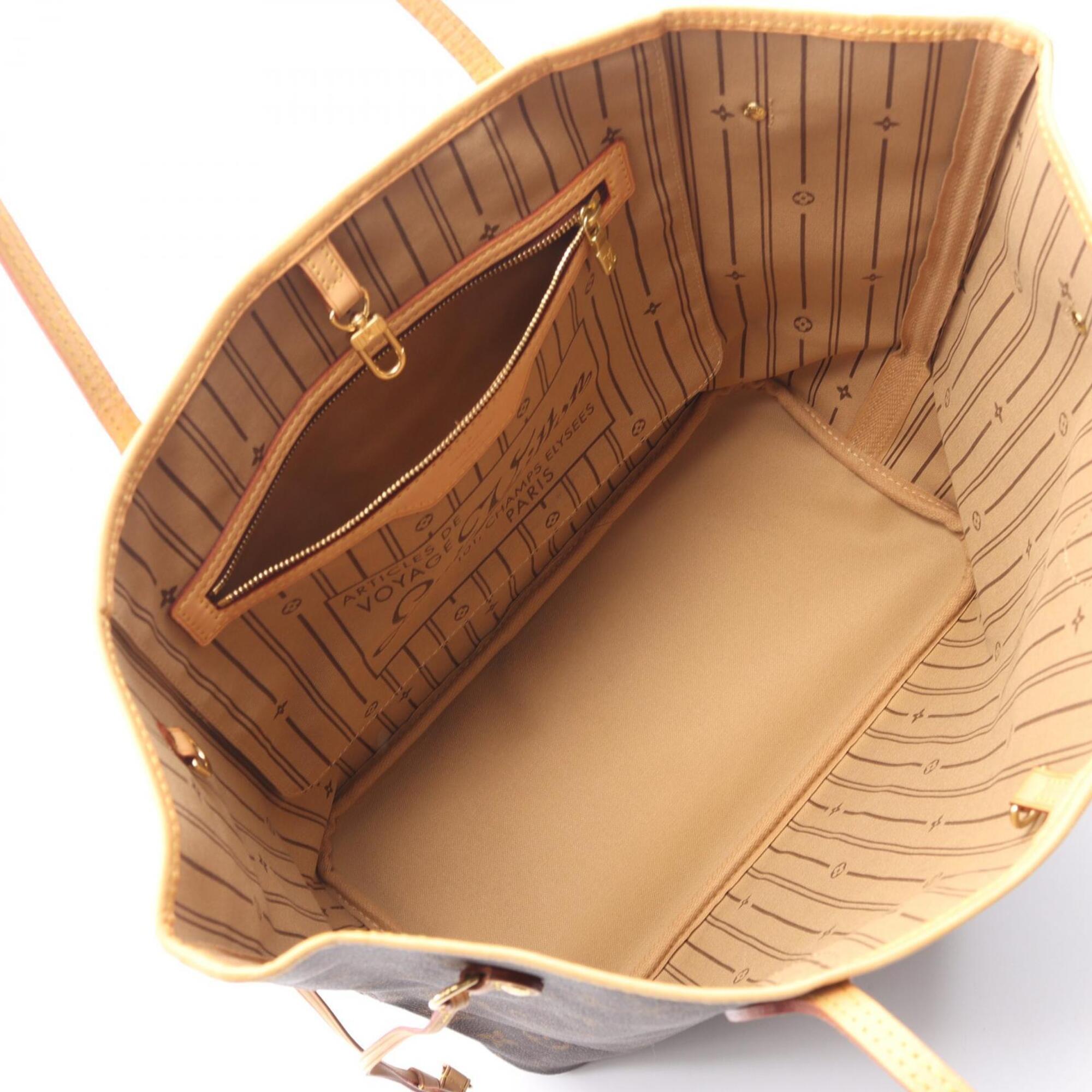 Louis Vuitton Brown Coated Canvas Leather Handbag Tote Bag (Pre-Owned)