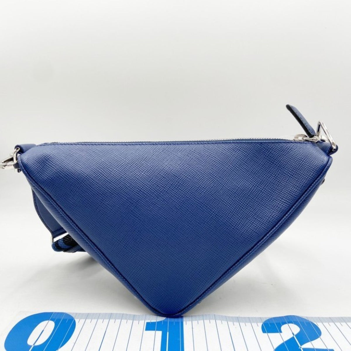 Prada Blue Leather Pochette Shoulder Bag (Pre-Owned)