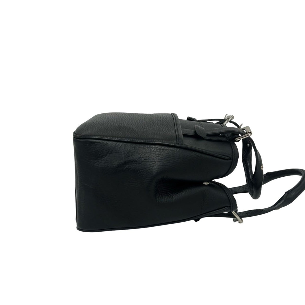 Burberry Black Leather Handbag Tote Bag (Pre-Owned)