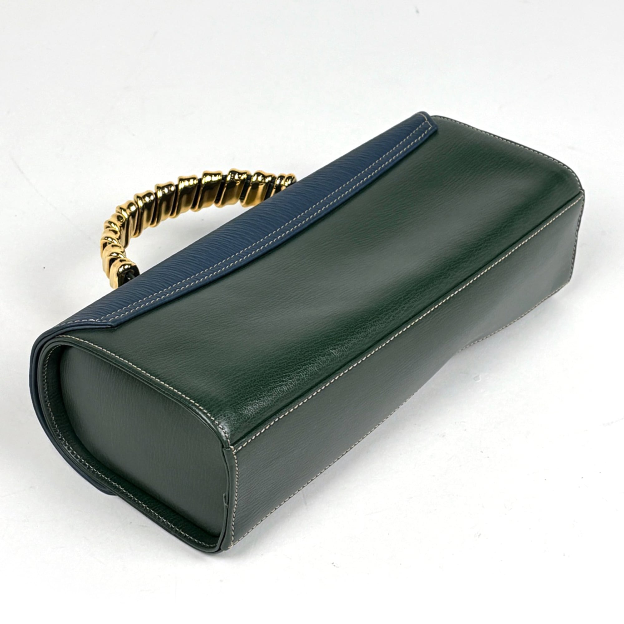 Loewe Blue Green Leather Handbag (Pre-Owned)