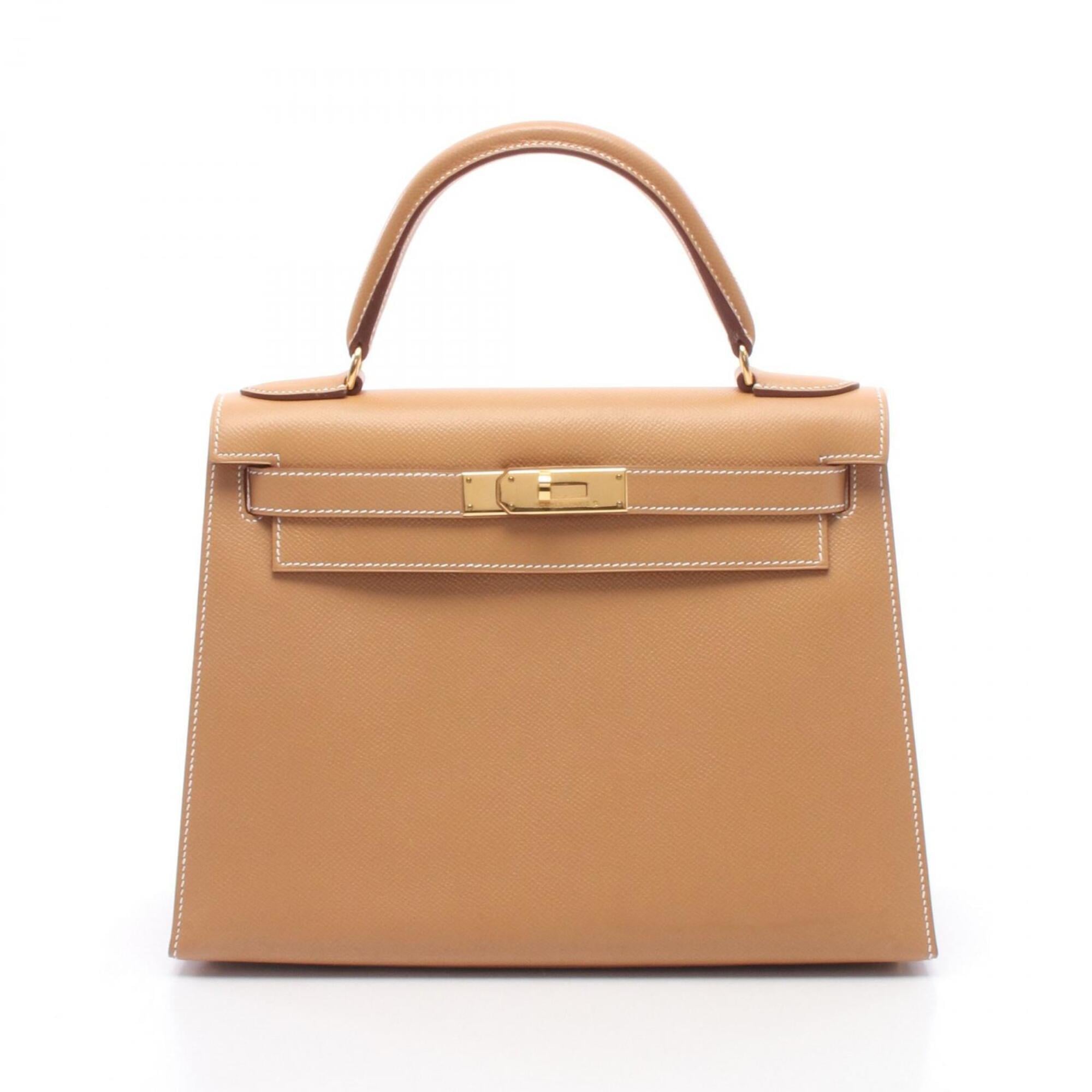 Hermes Brown Natural Courchevel Leather Handbag (Pre-Owned)