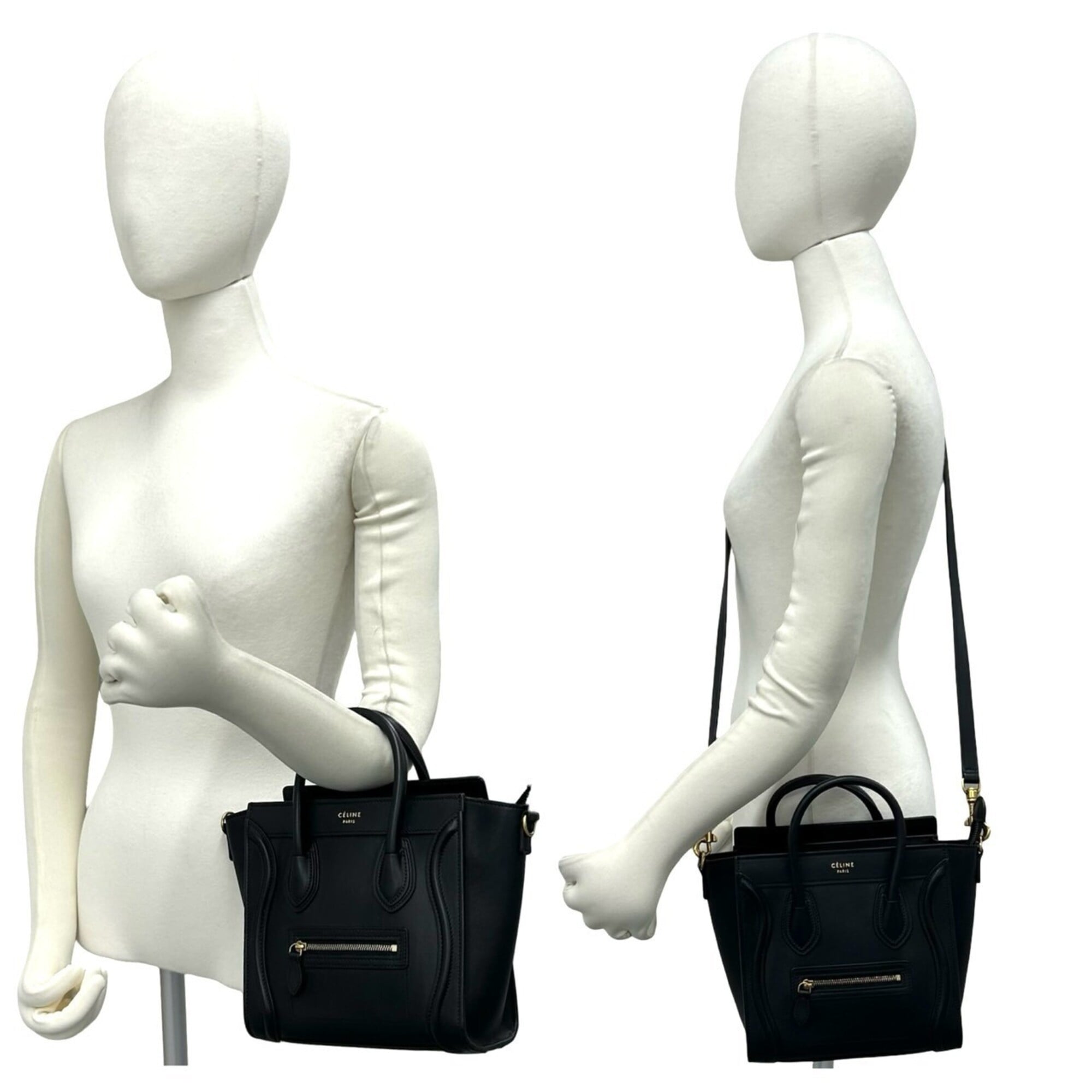 Celine Black Leather Handbag Shoulder Bag (Pre-Owned)