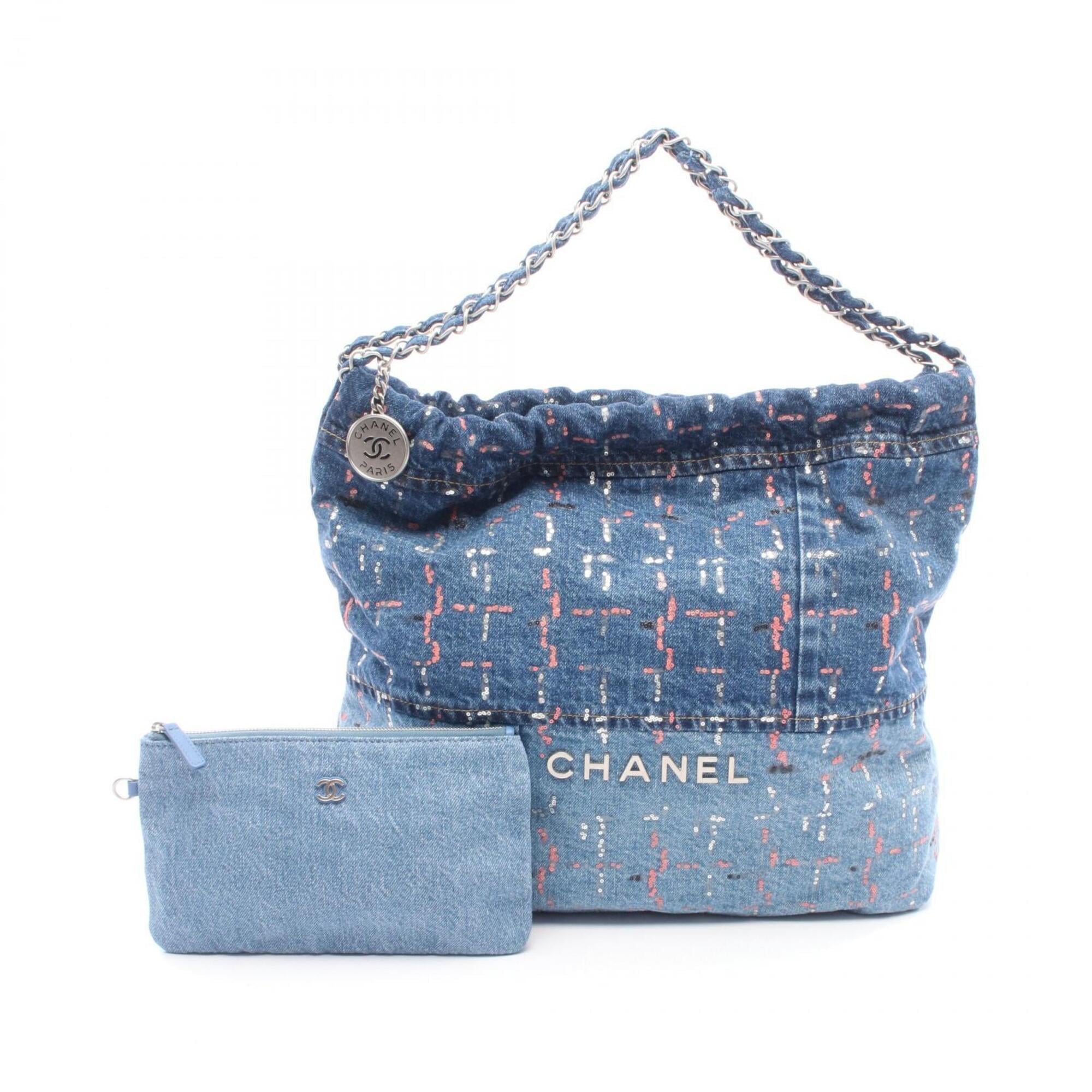 Chanel Blue Denim Handbag Shoulder Bag (Pre-Owned)