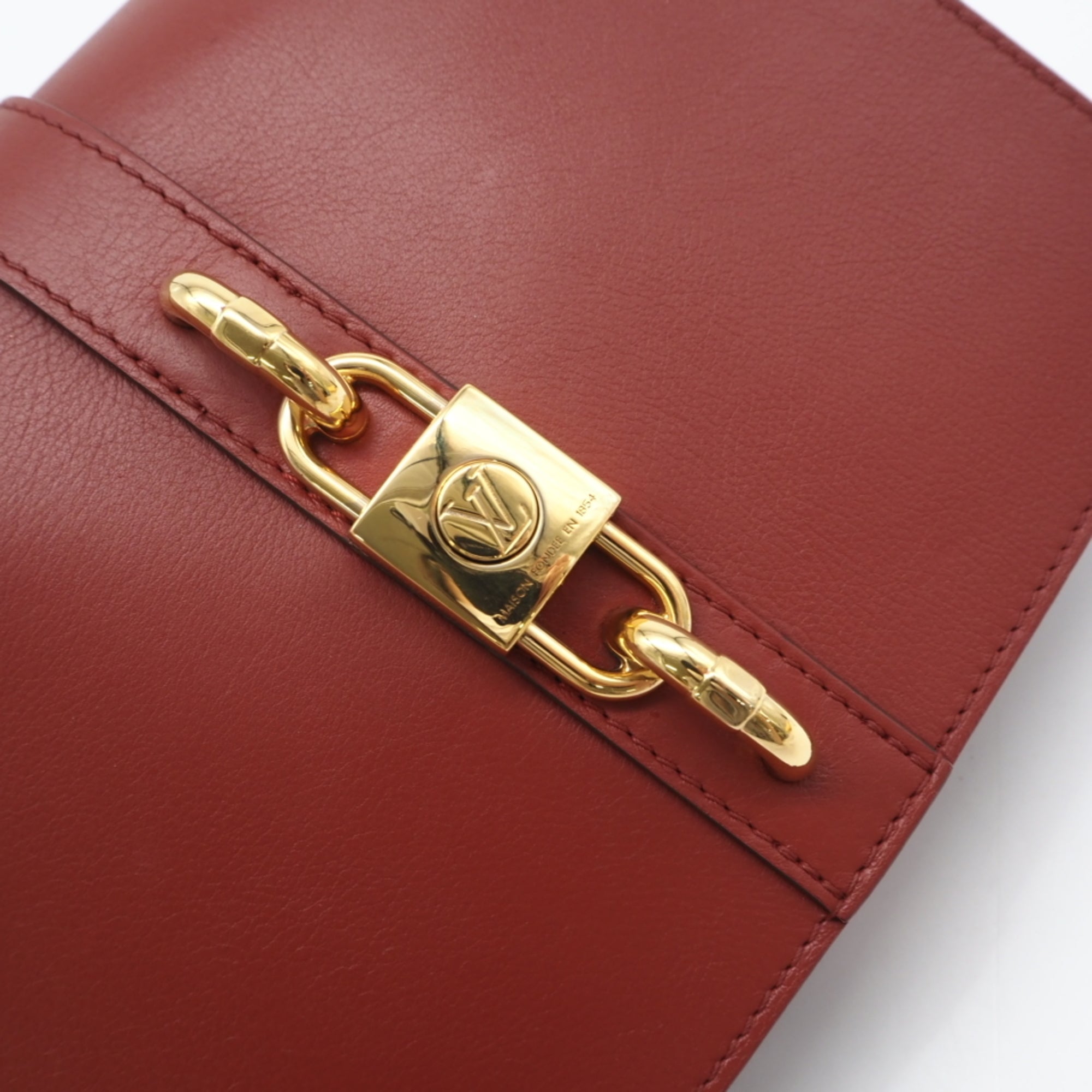 Louis Vuitton Brown Red Color Canvas Leather Shoulder Bag (Pre-Owned)