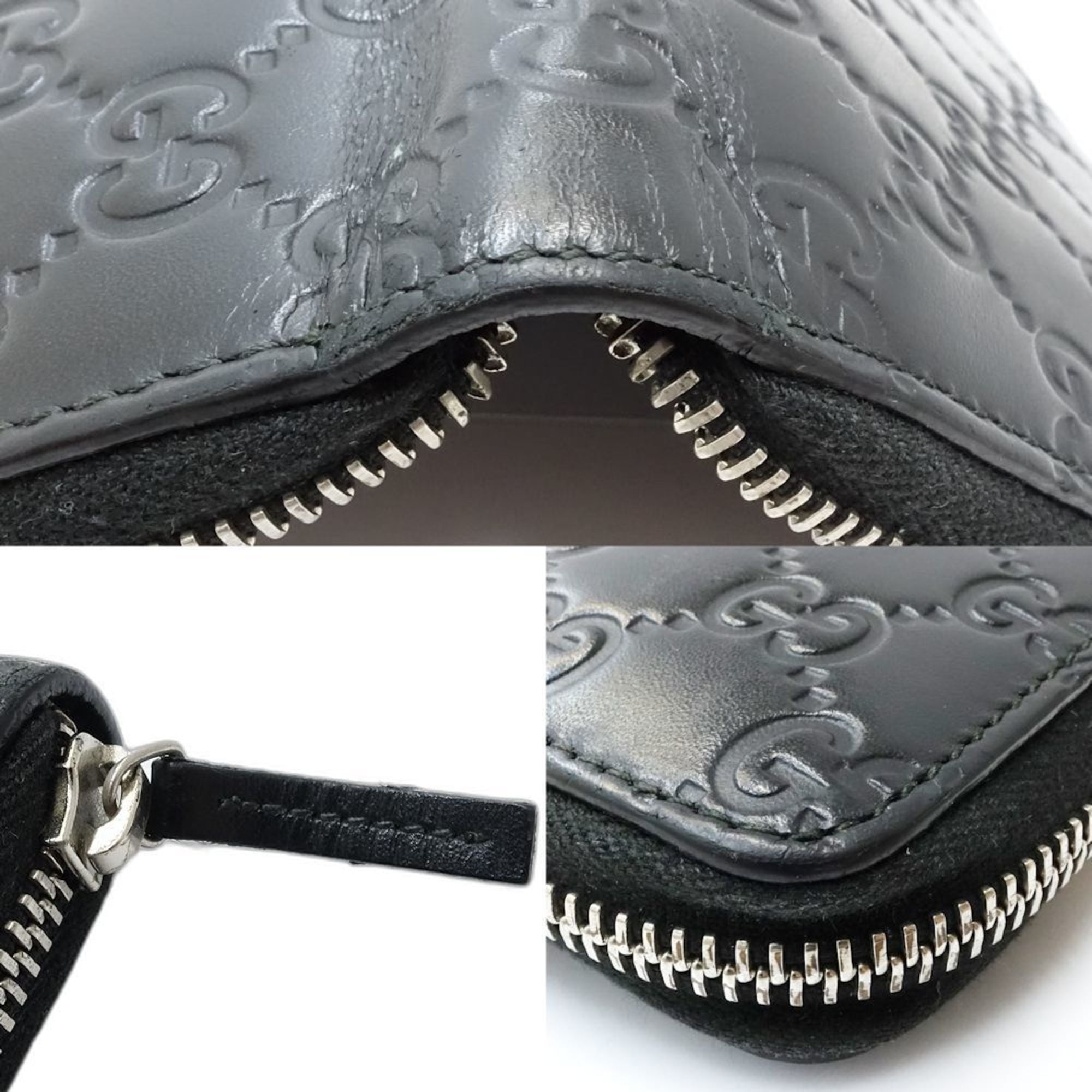 Gucci Black Leather Long Wallet (Bi-Fold) (Pre-Owned)