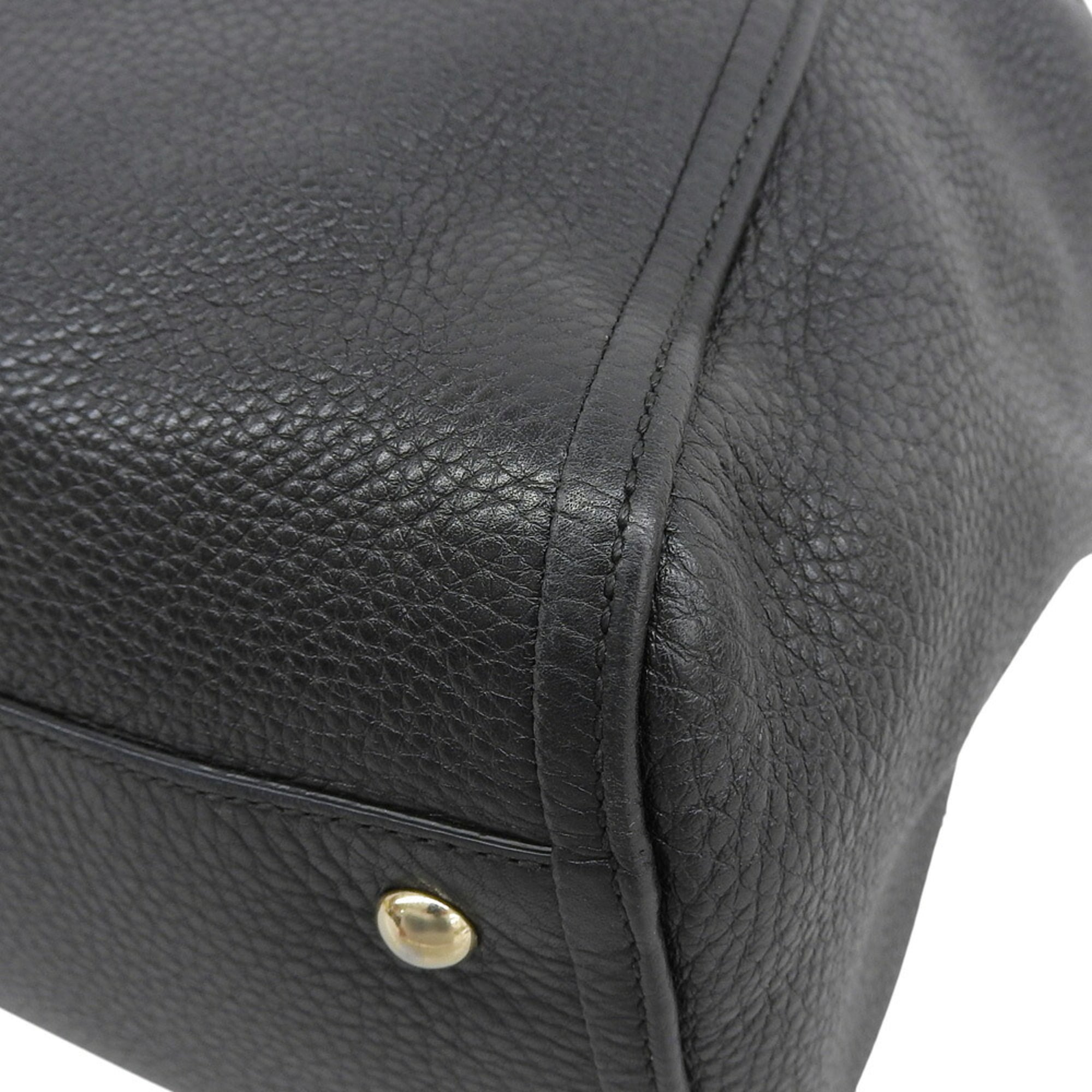 Gucci Black Leather Handbag Shoulder Bag Tote Bag (Pre-Owned)