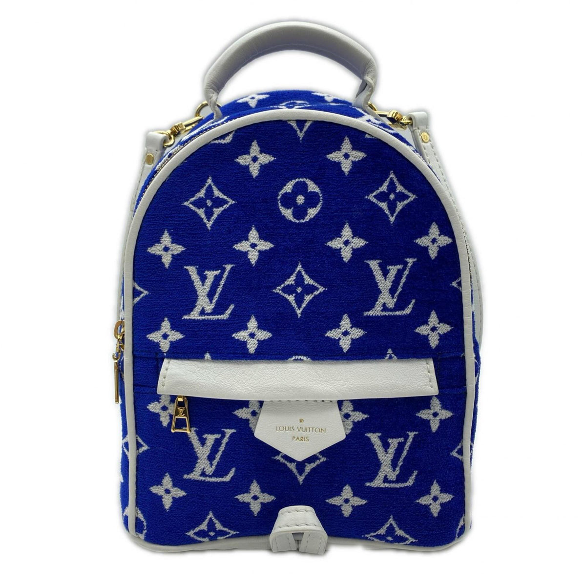 Louis Vuitton Blue White Jacquard Velvet Backpack (Pre-Owned)